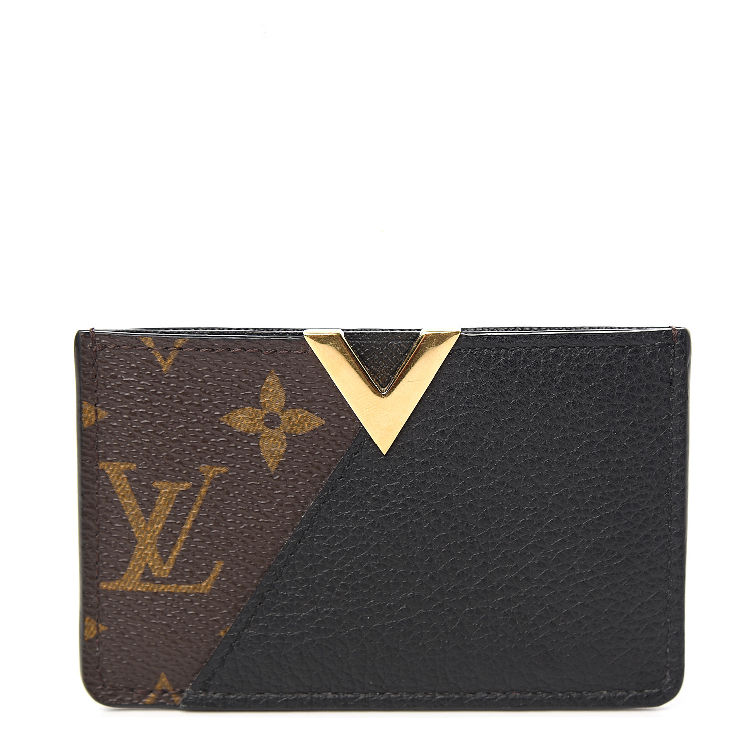LOUIS VUITTON Monogram Calfskin Kimono Card Holder Black 572451