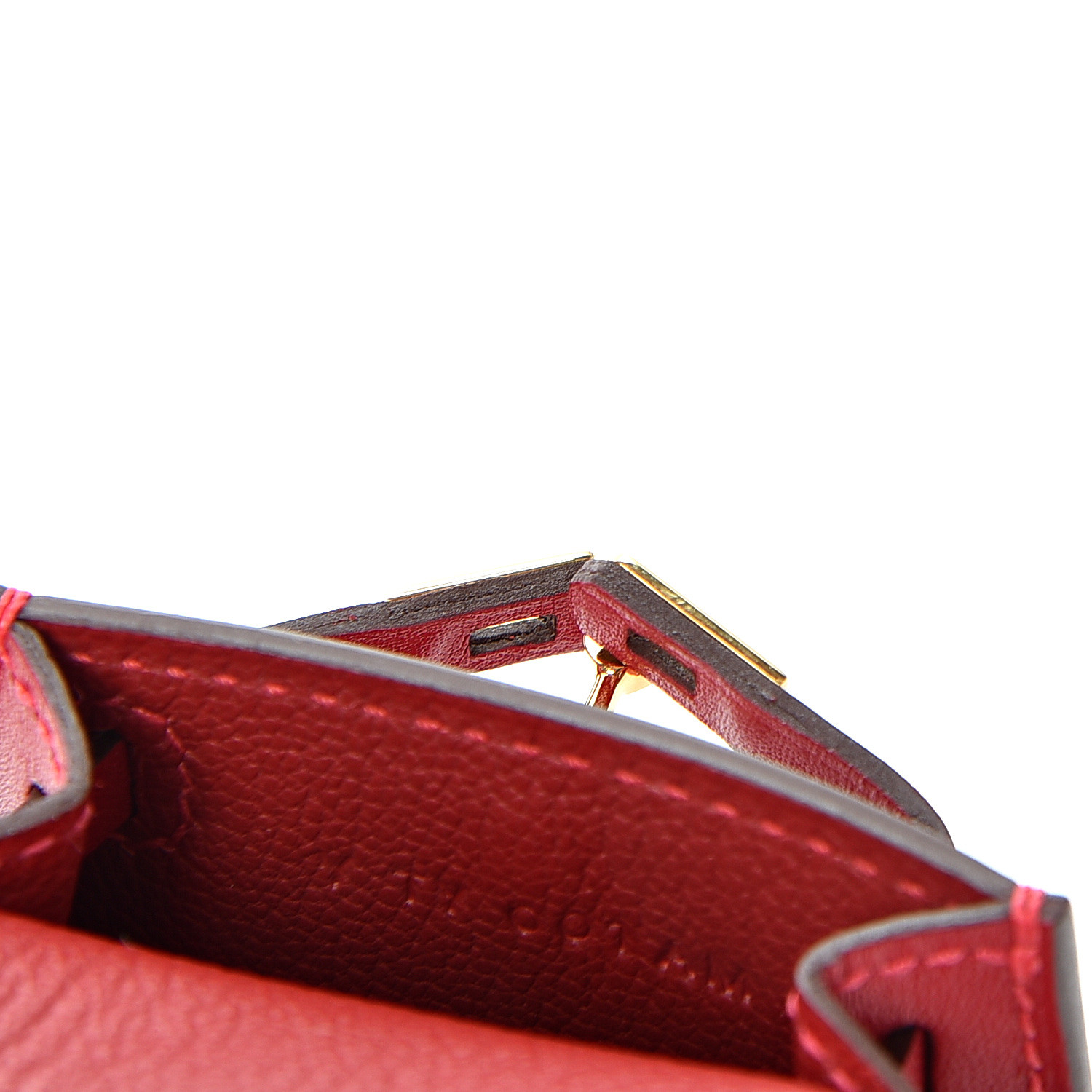 HERMES Tadelakt Mini Kelly Twilly Bag Charm Rouge Vif 569673