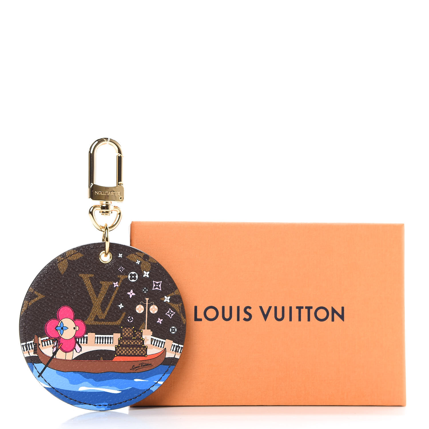 LOUIS VUITTON Monogram Vivienne Xmas Venice Bag Charm Key Holder 573108