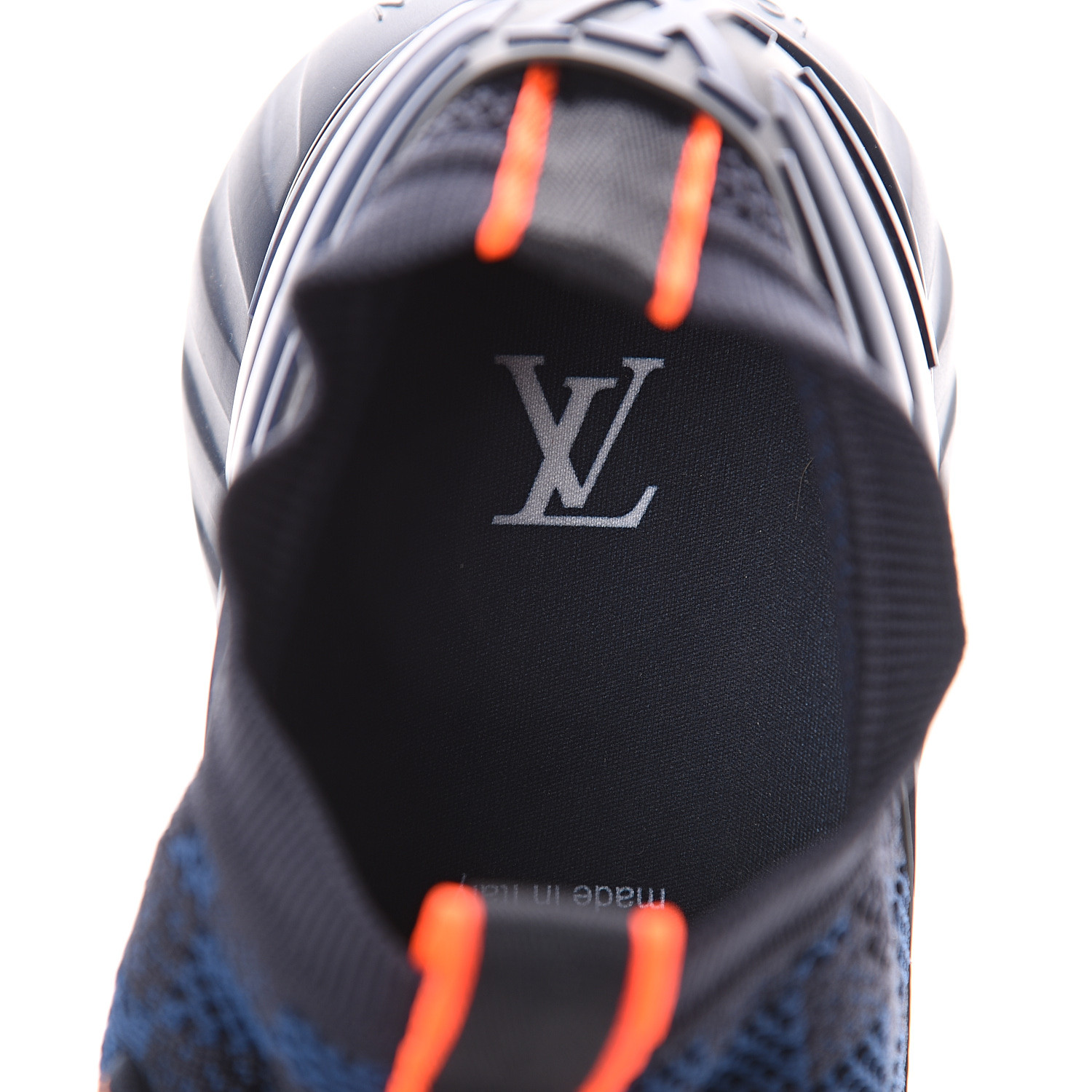 LOUIS VUITTON Damier Knit Mens Fastlane Sneakers 8.5 Cobalt 572244