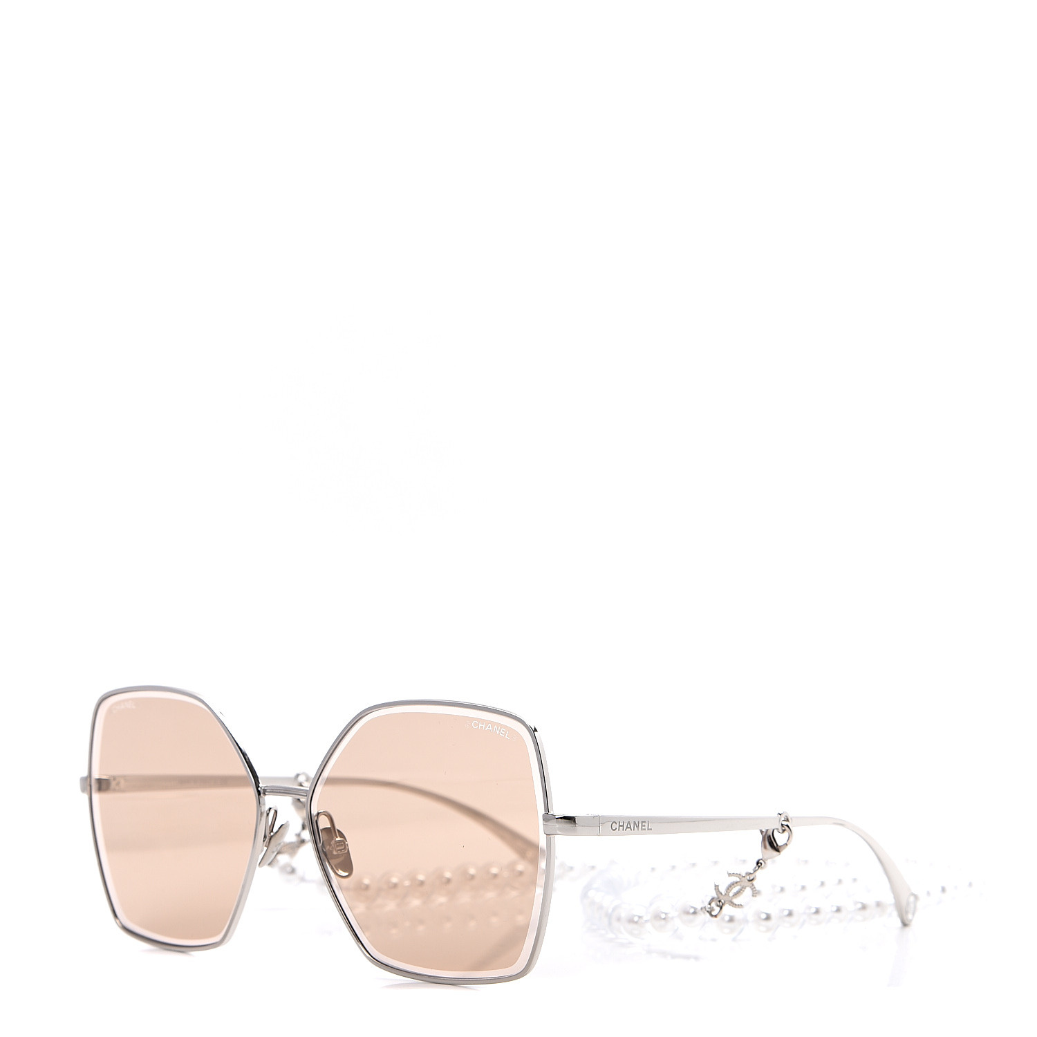 chanel round sunglasses with chain