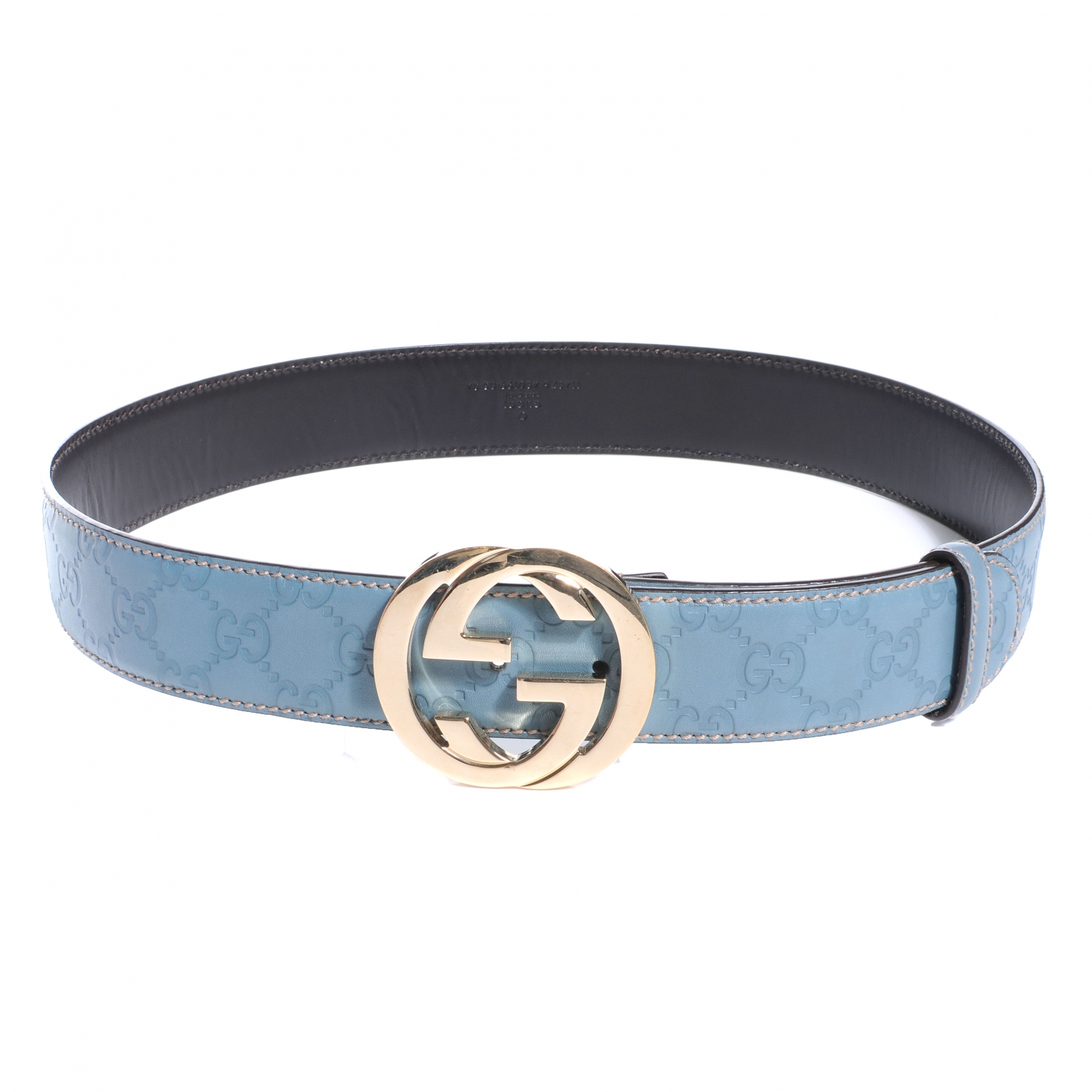 GUCCI Guccissima GG Belt Blue 34 49660