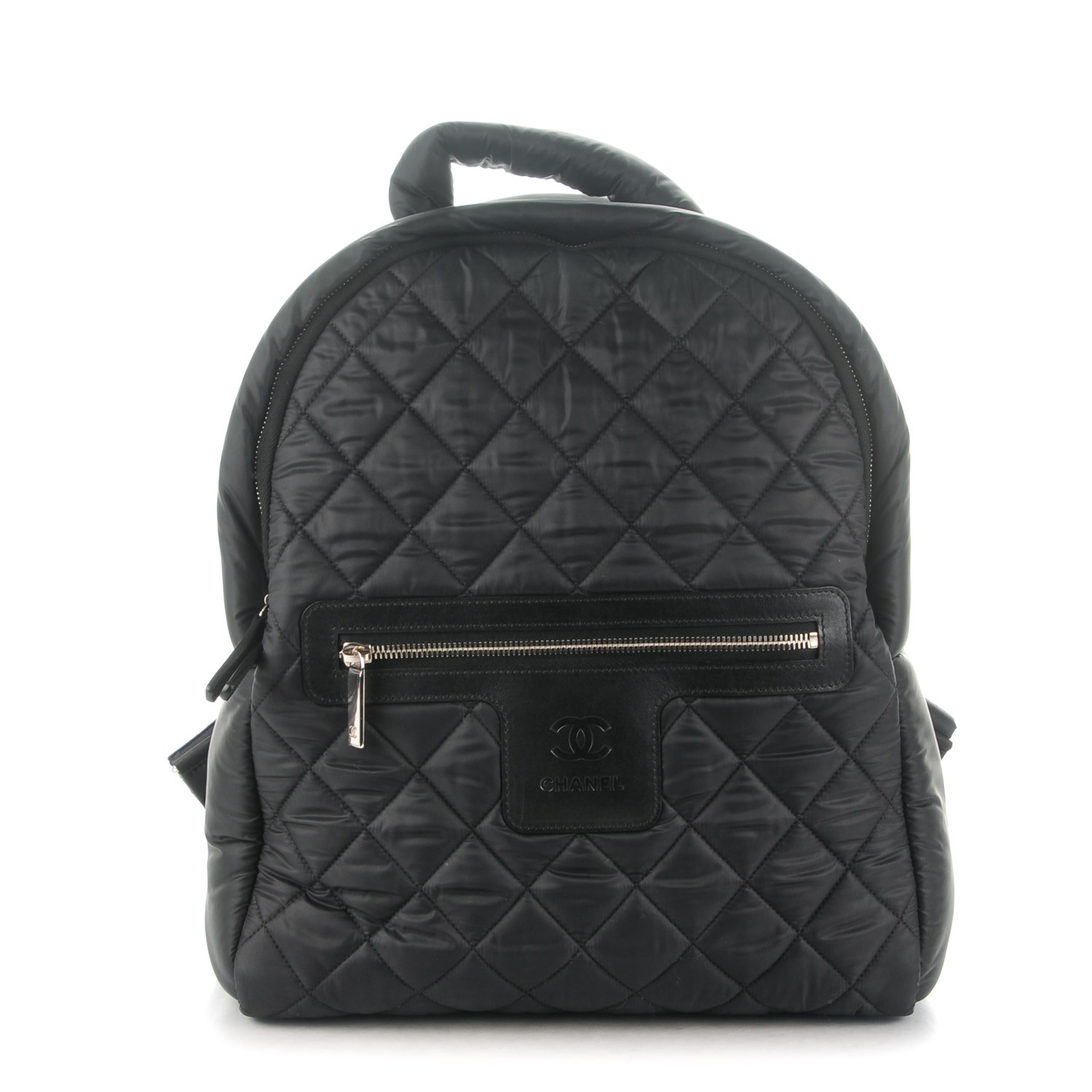 CHANEL Nylon Quilted Coco Cocoon Backpack Black 165024