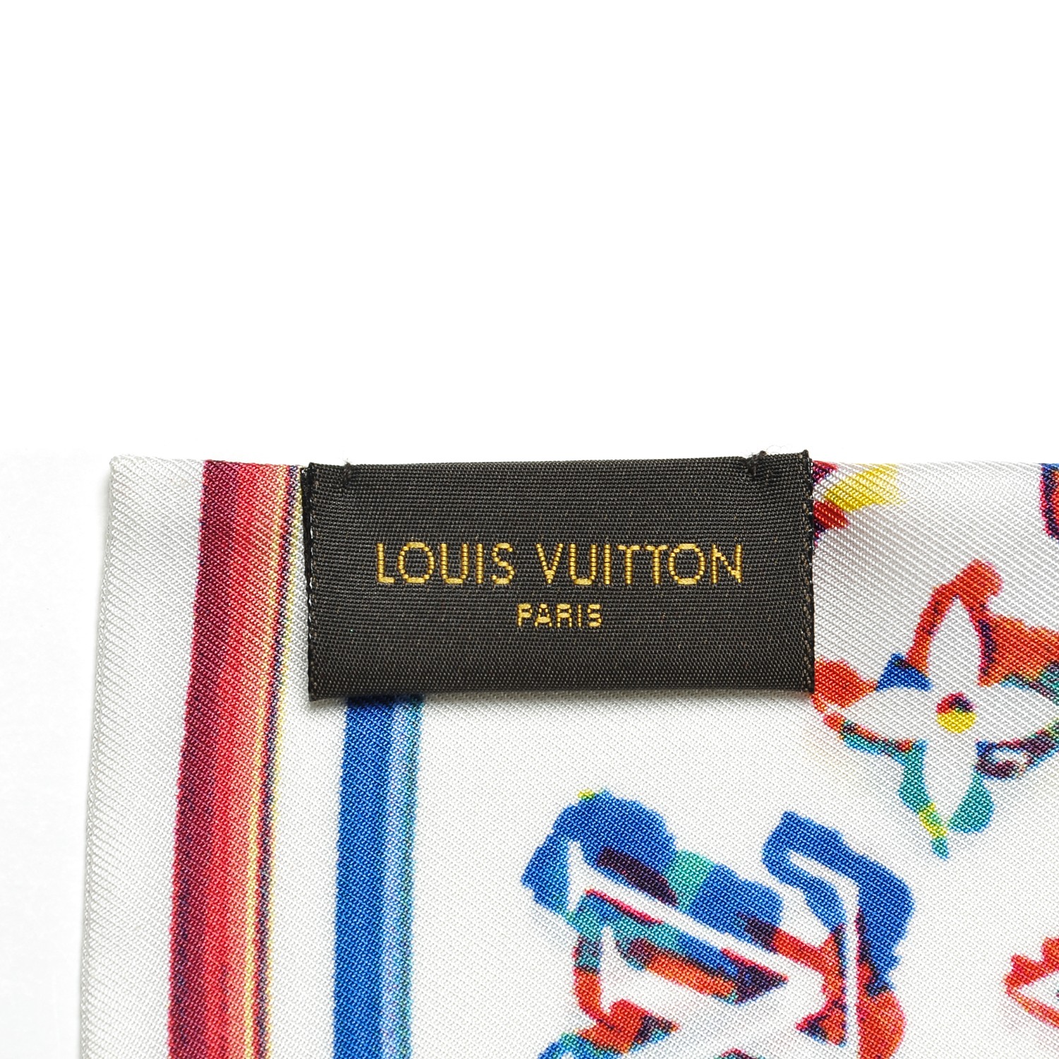 LOUIS VUITTON Silk Monogram Rainbow Bandeau White 199867