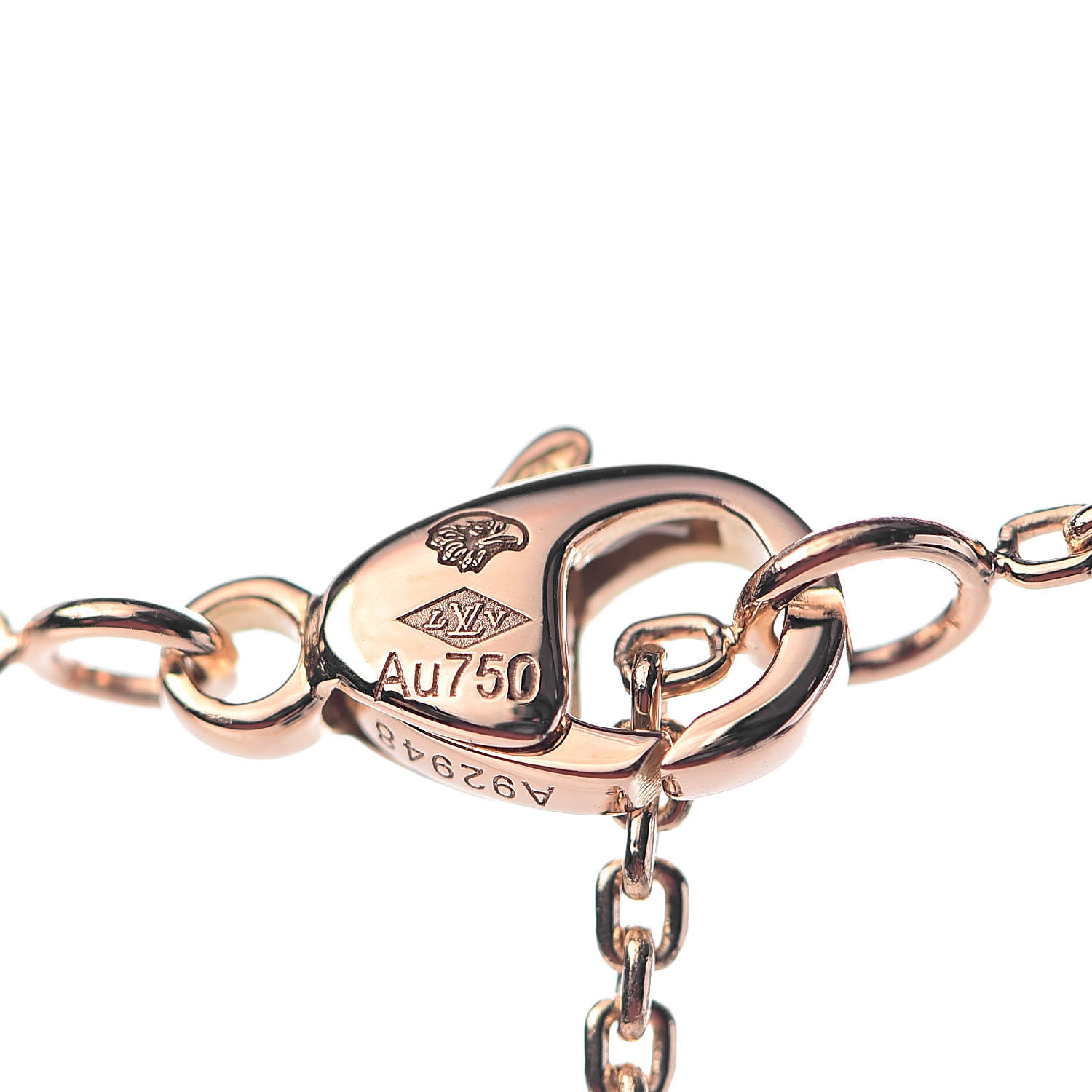 LOUIS VUITTON 18K Pink Gold Diamond Idylle Blossom LV Pendant Necklace 497505