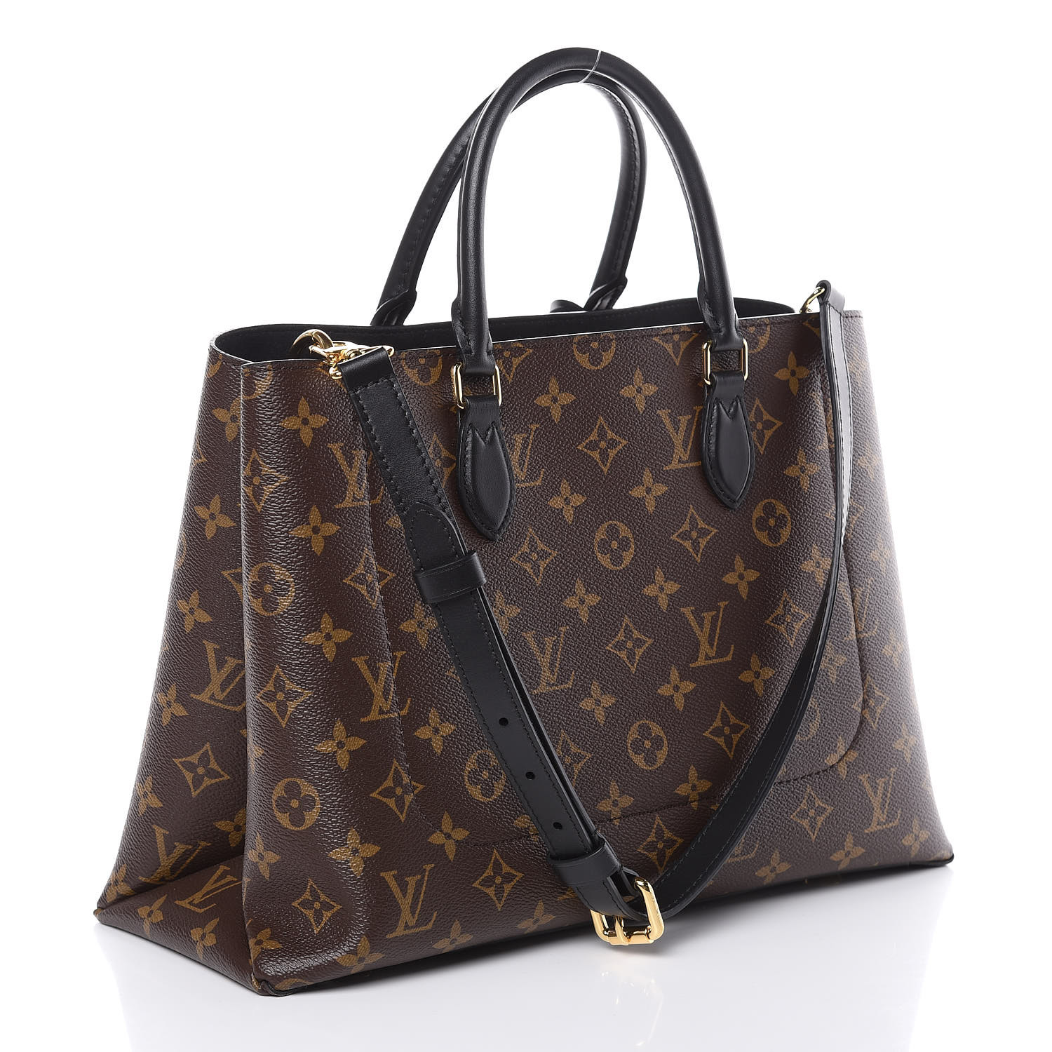 LOUIS VUITTON Monogram Flower Tote Black 410079