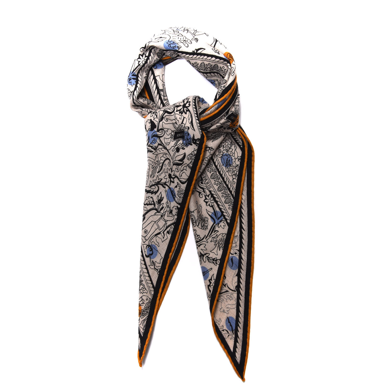 HERMES Cashmere Silk Losange Scarf MM 