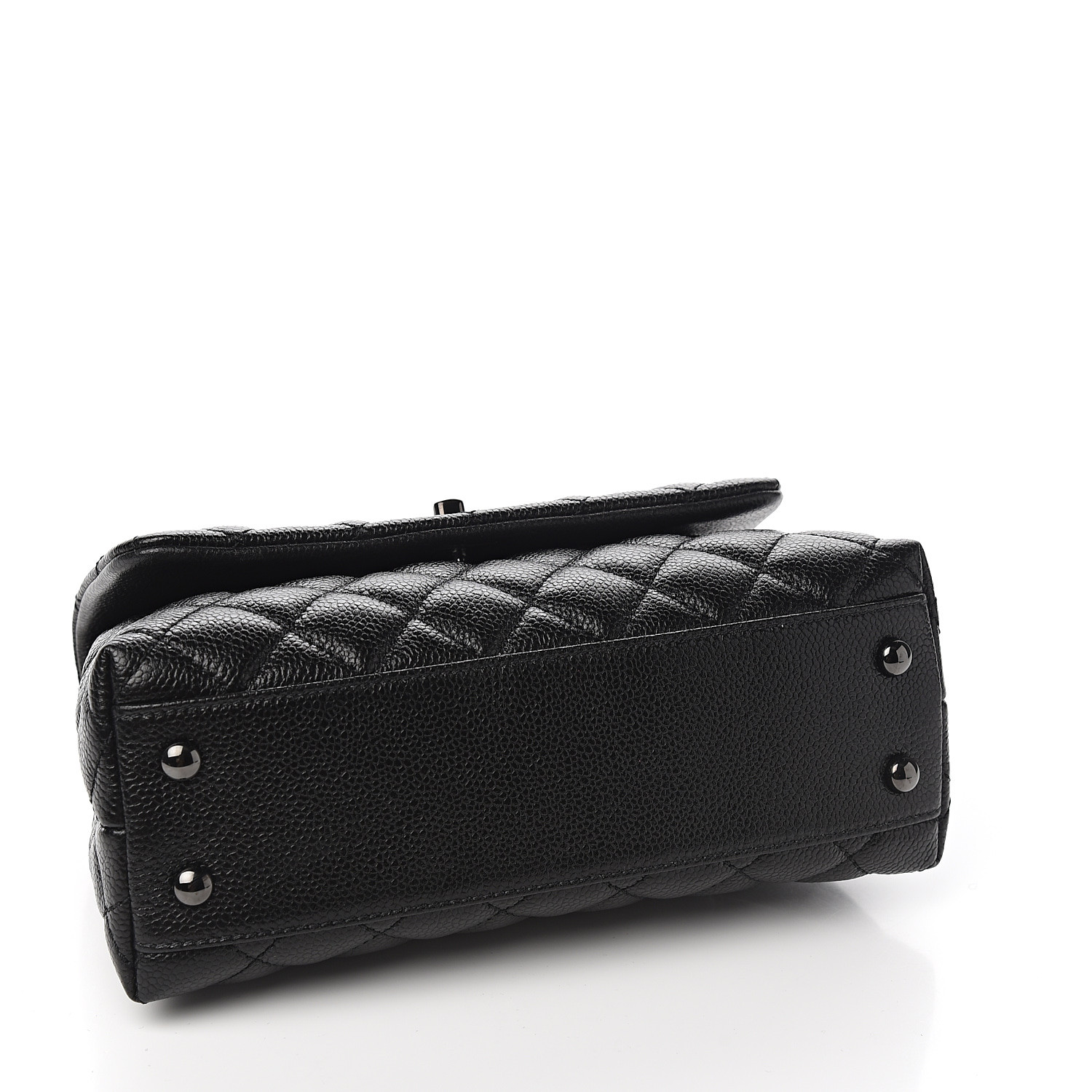 caviar quilted extra mini coco handle flap black