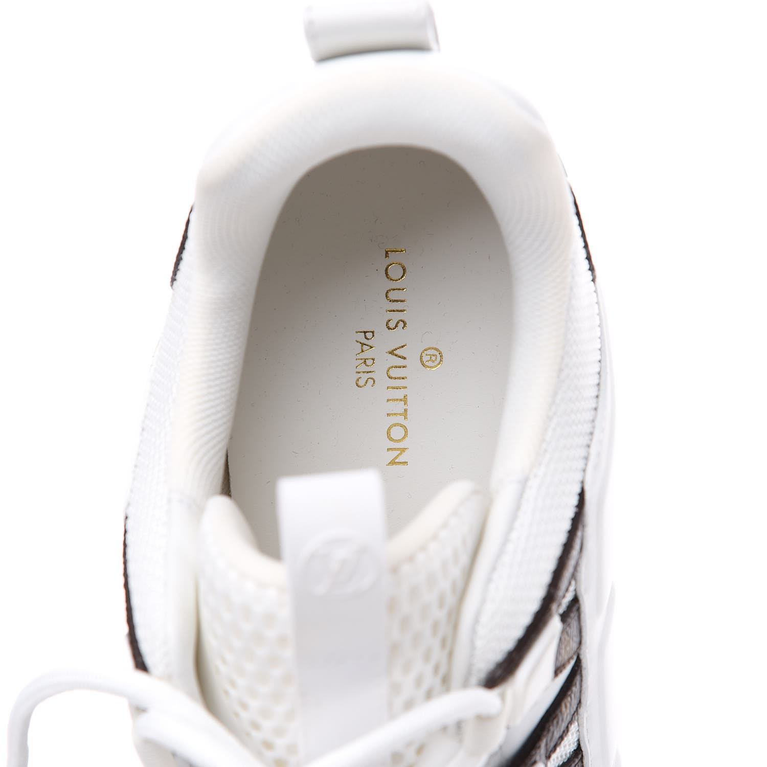 LOUIS VUITTON Monogram Calfskin Run Away Sneakers 39 White 566461