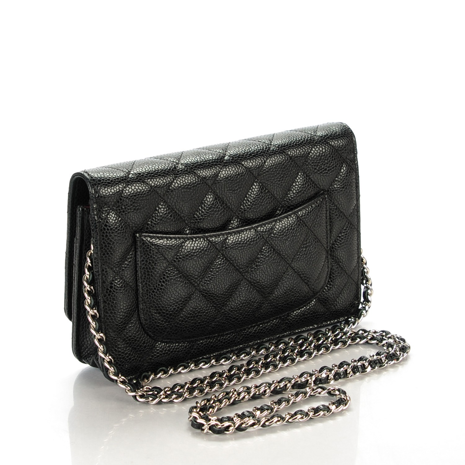 CHANEL Caviar Quilted Wallet on Chain WOC Black 139160