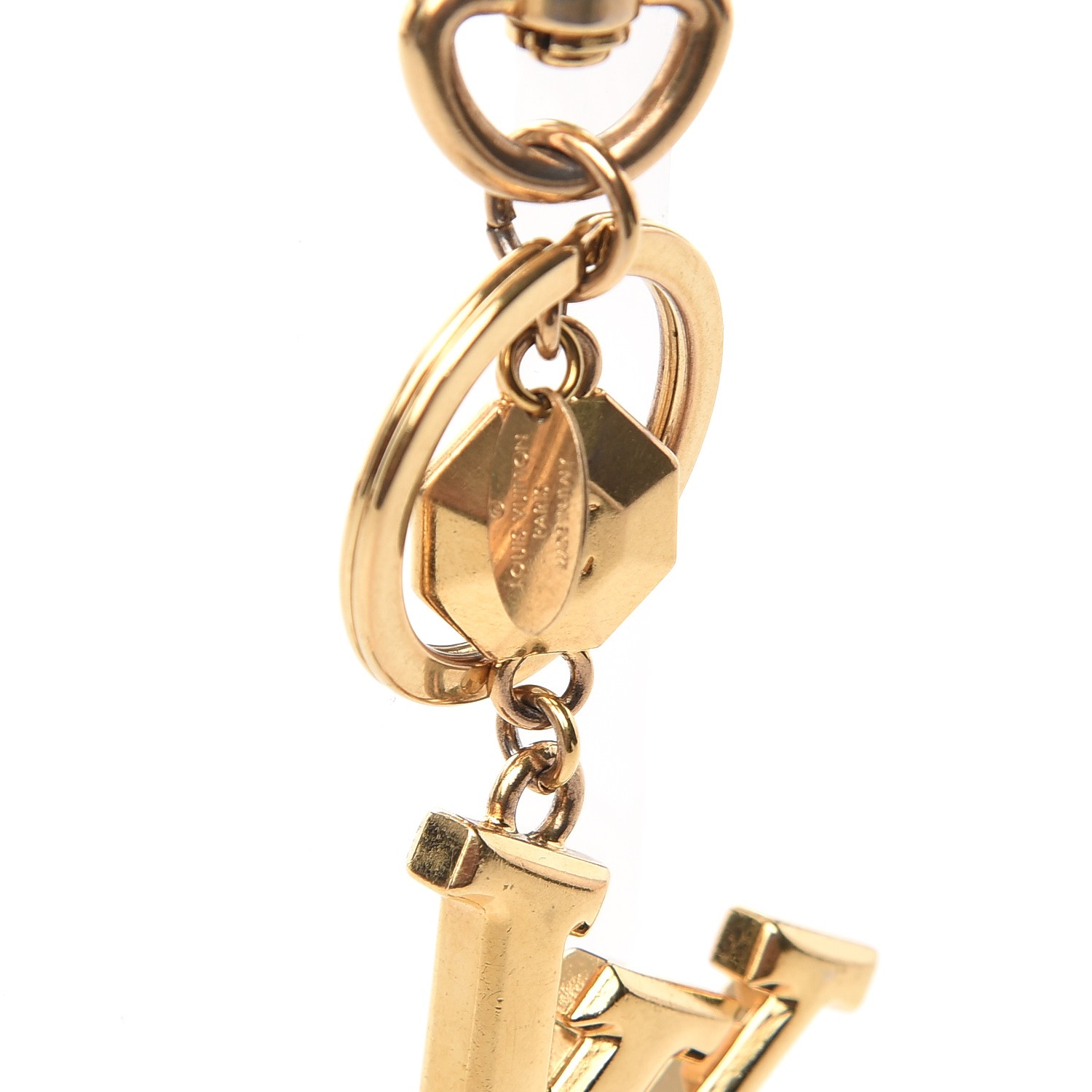 LOUIS VUITTON LV Facettes Bag Charm Key Holder Gold 239230