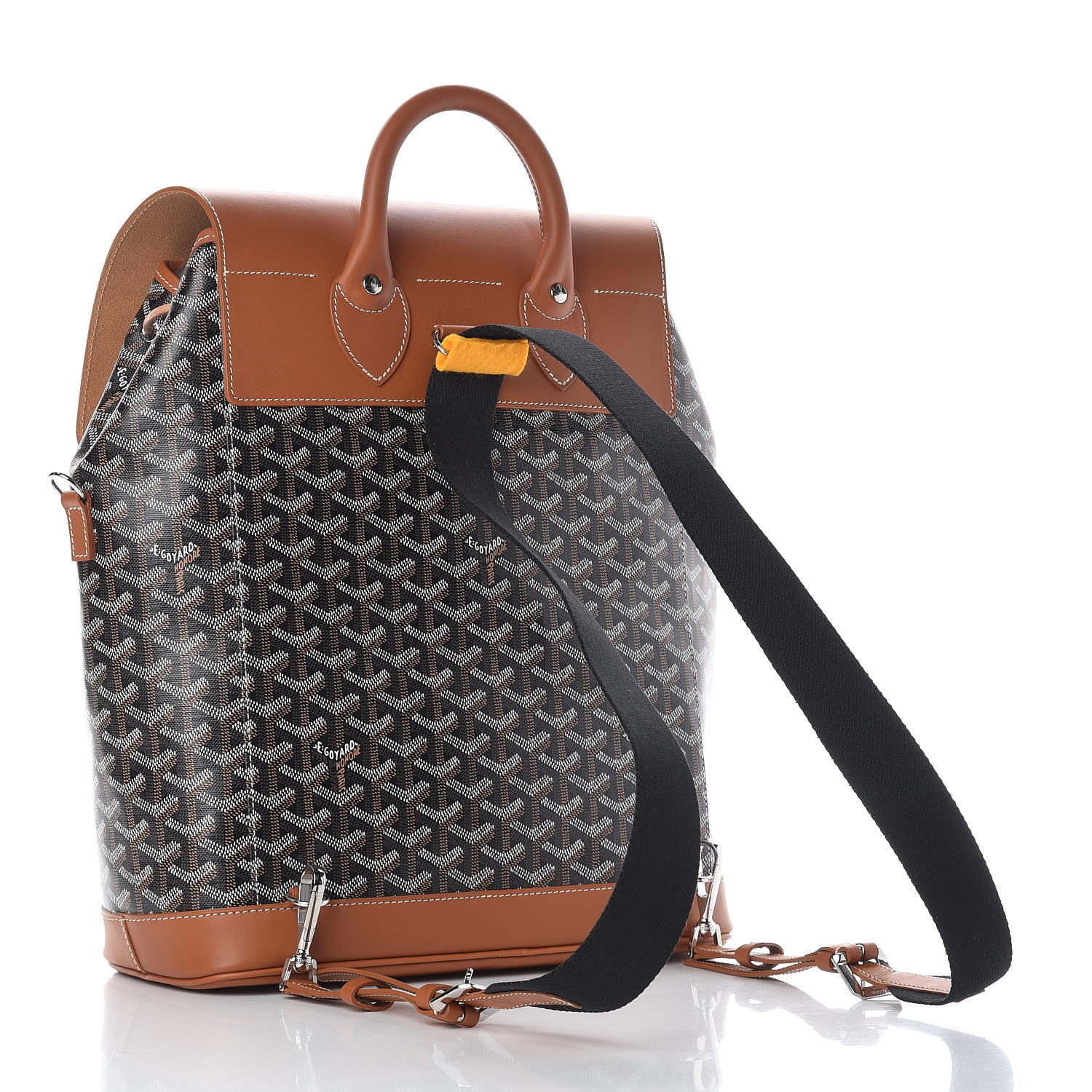 GOYARD Goyardine Calfskin Alpin Backpack Gold Black 490944