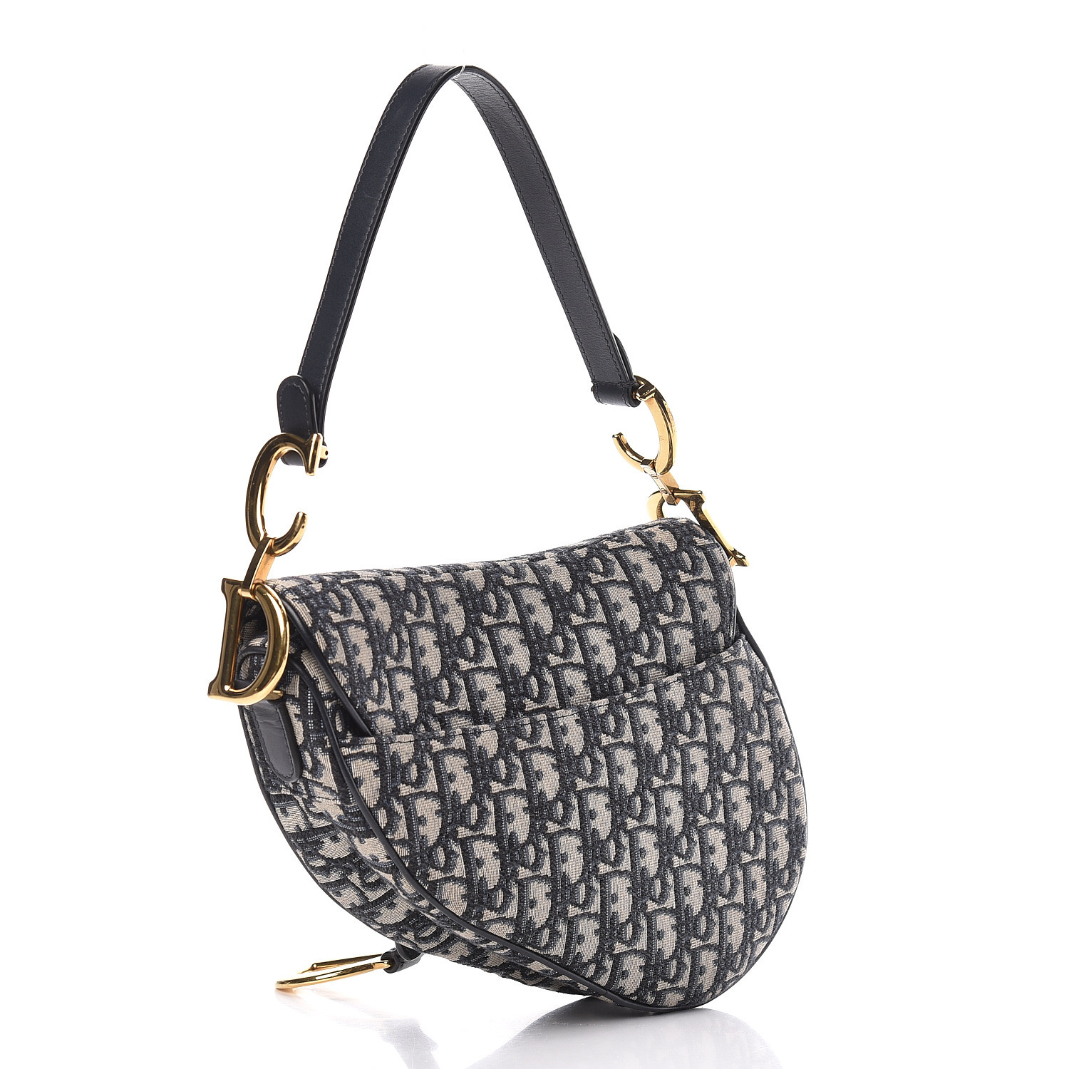 christian dior oblique saddle bag blue