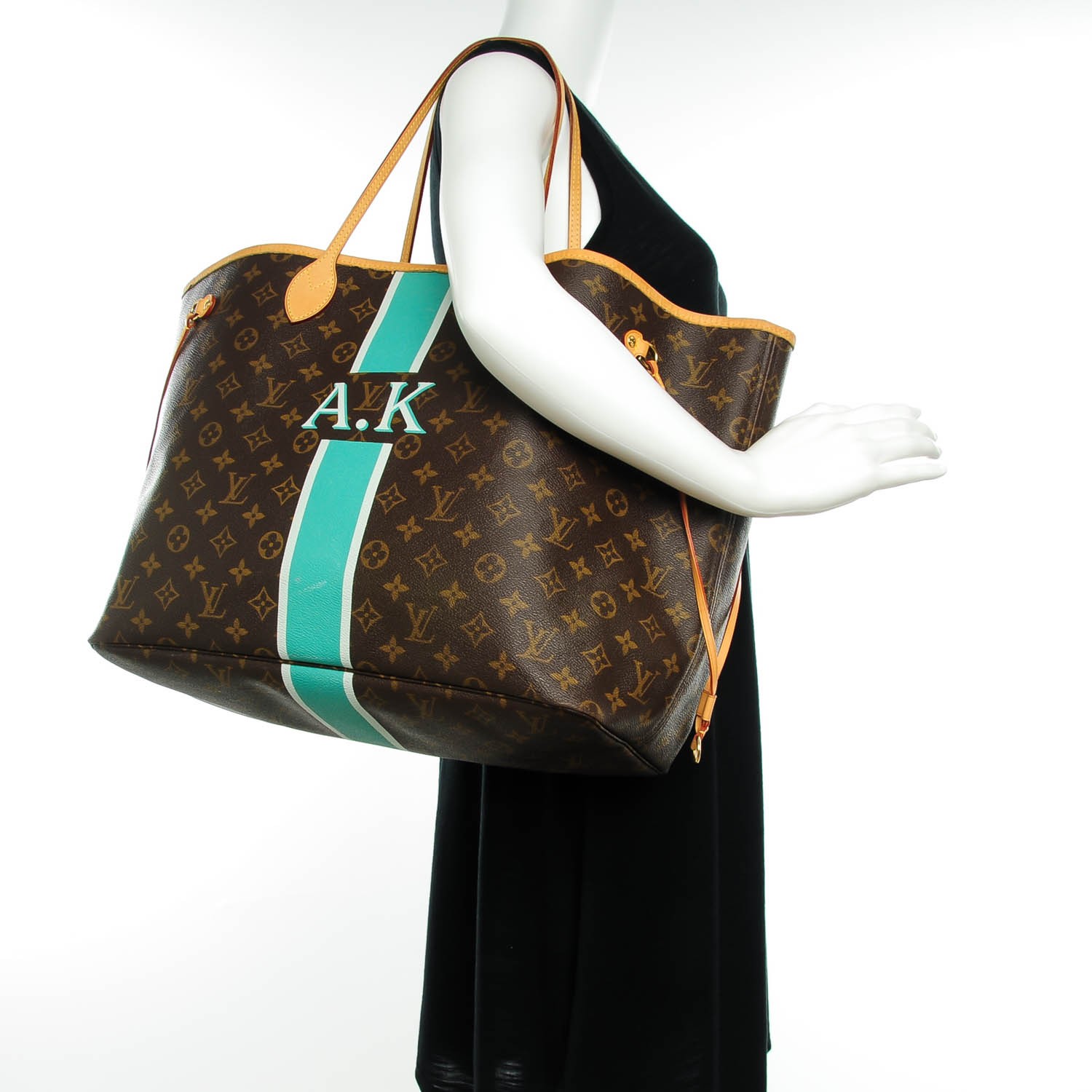 LOUIS VUITTON Monogram My LV Heritage Neverfull GM Black White