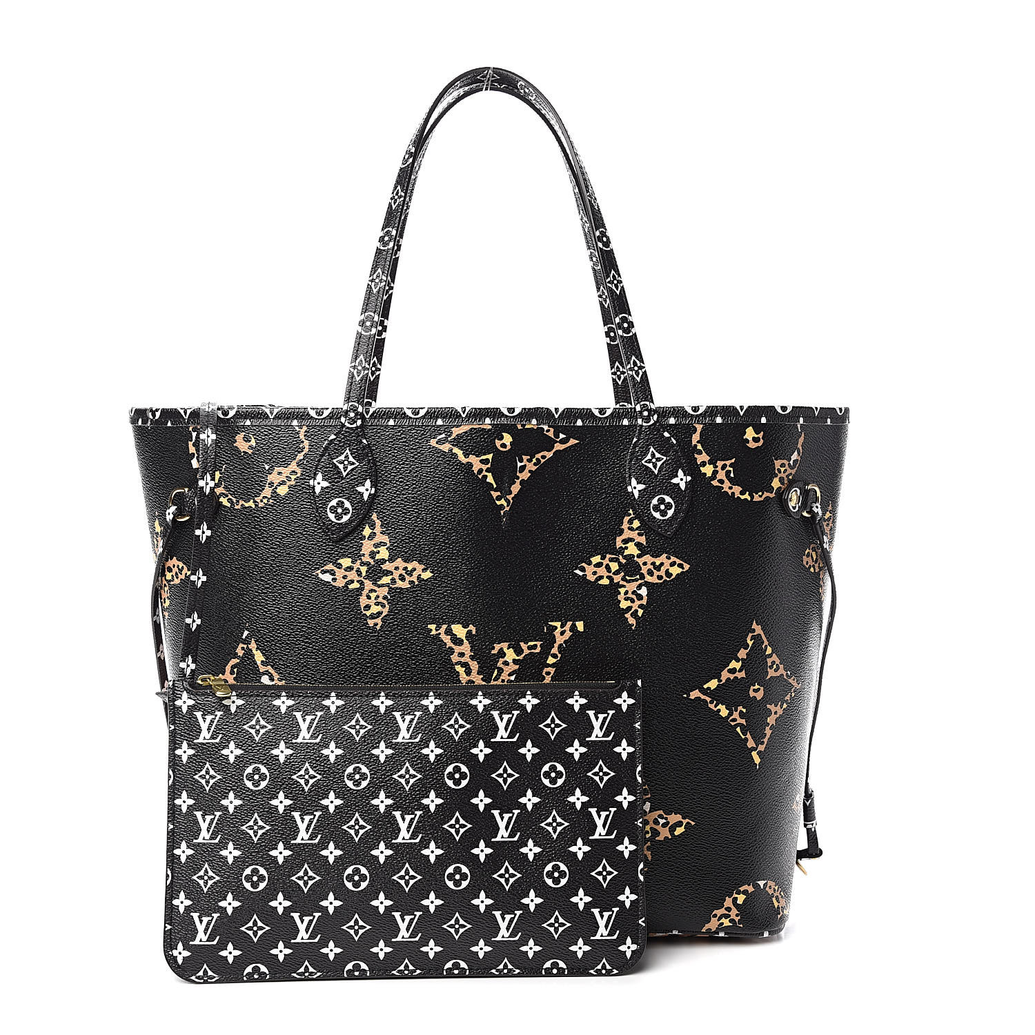 LOUIS VUITTON Monogram Giant Jungle Neverfull MM Black 527813