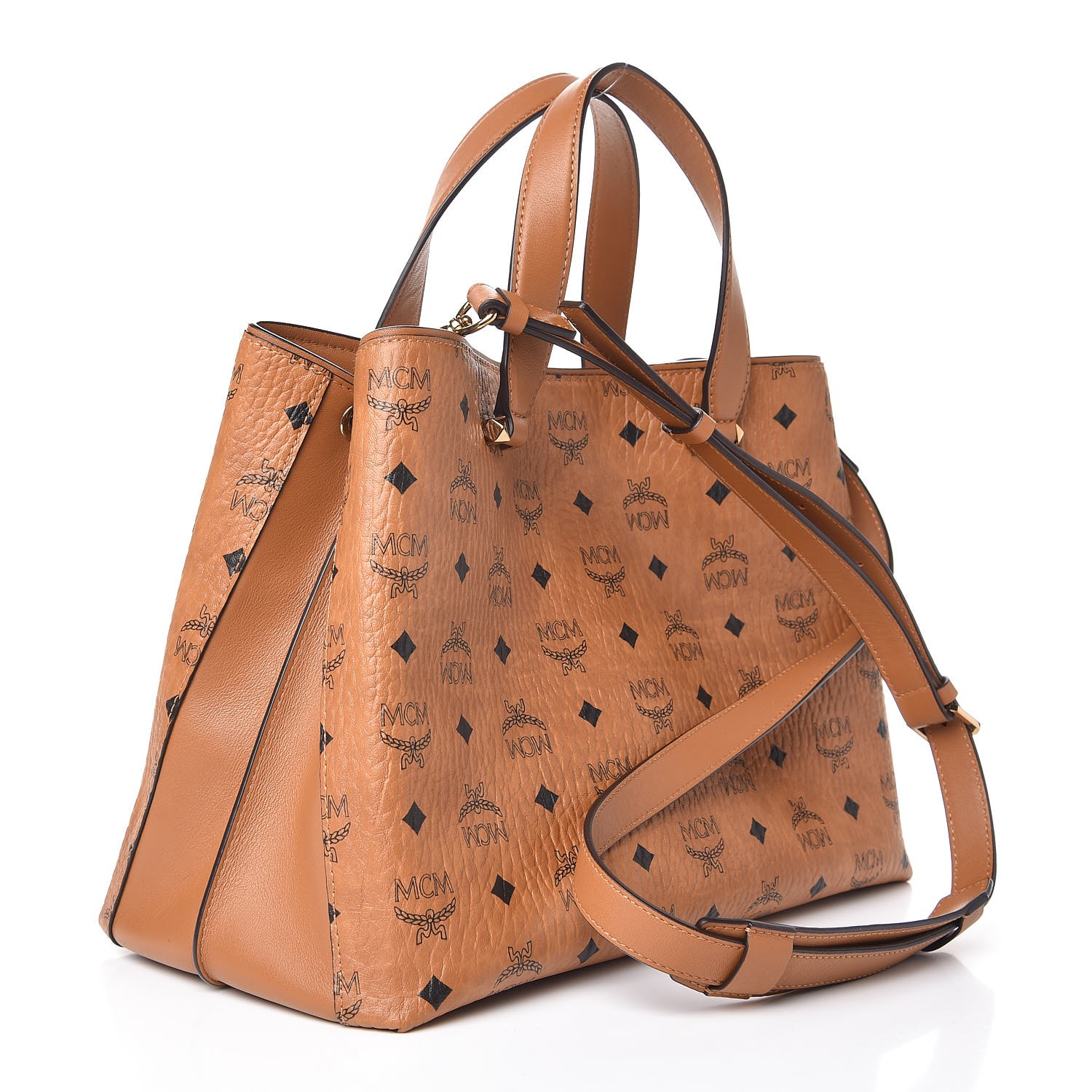 MCM Visetos Large Essential Tote Cognac 316448