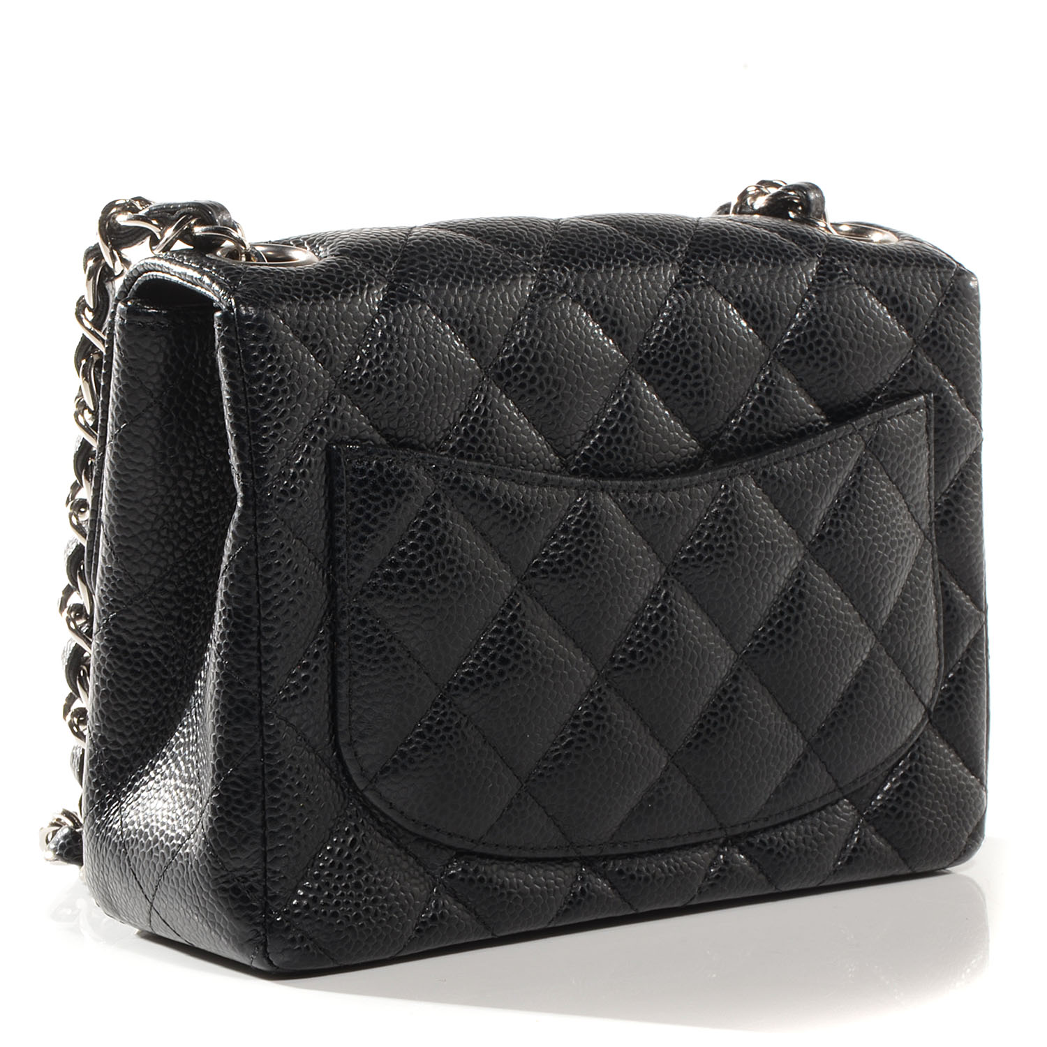 chanel square mini black caviar