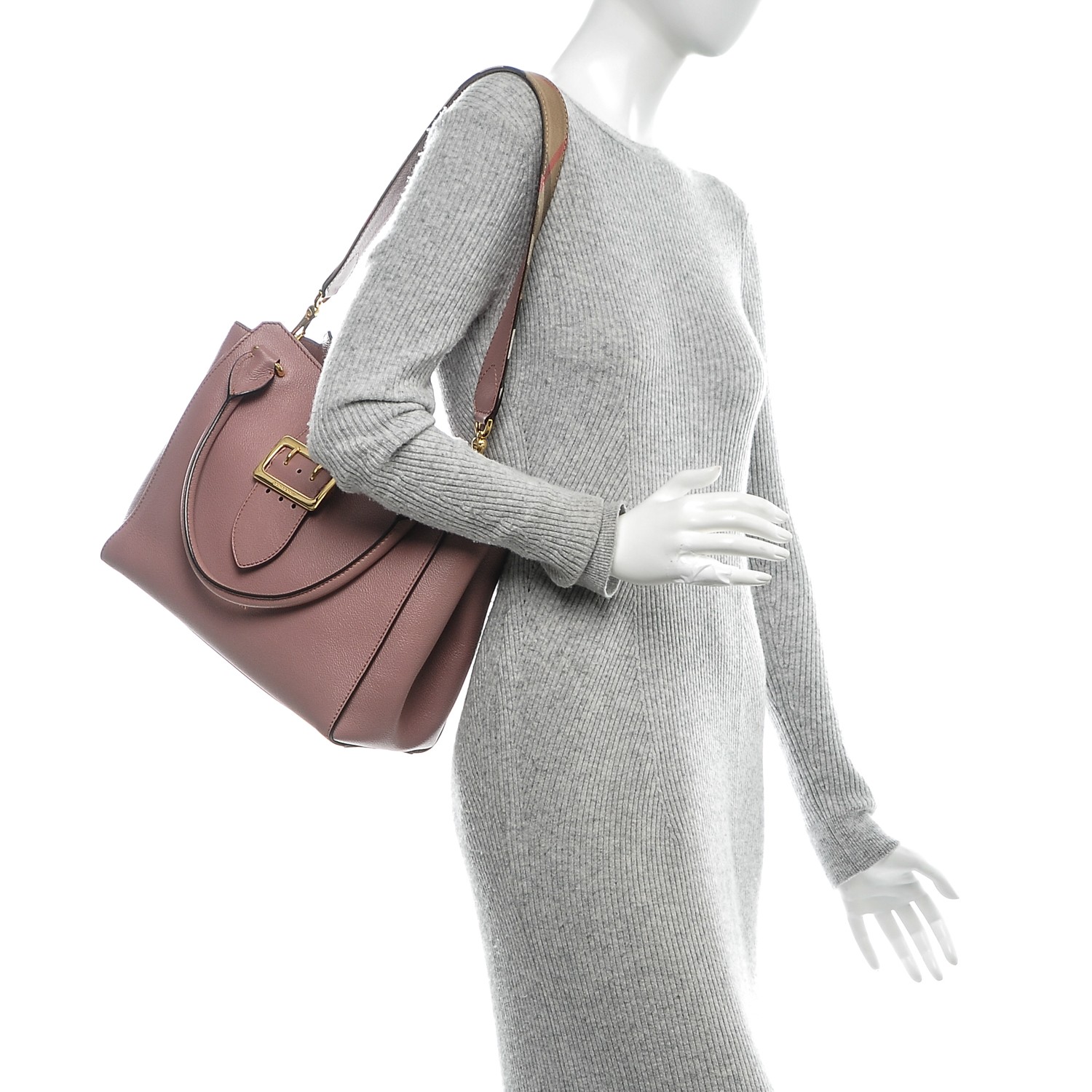 burberry medium buckle tote pink