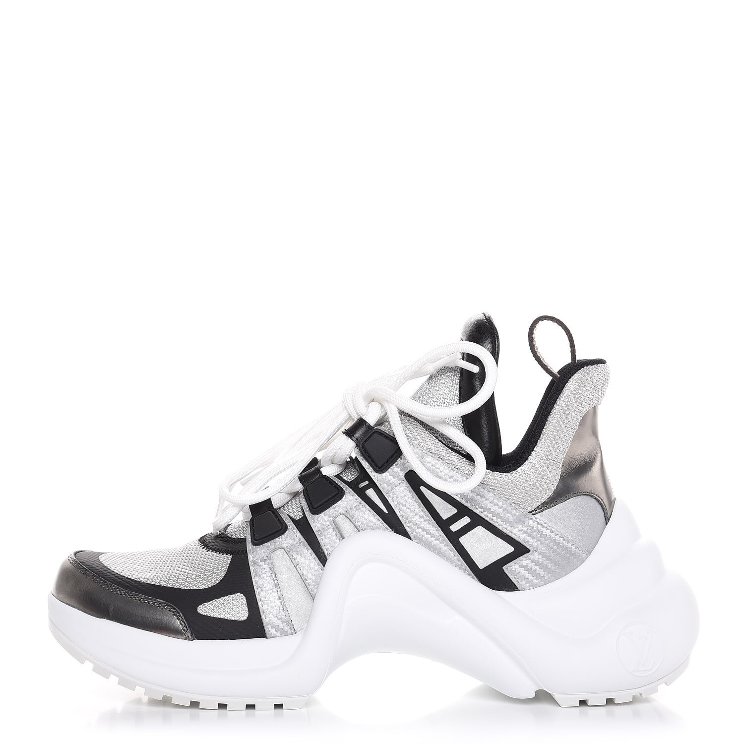 LOUIS VUITTON Calfskin Technical Nylon LV Archlight Sneaker 37 White 284531