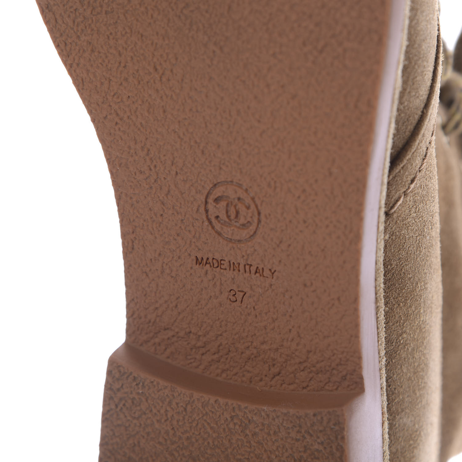 chanel lace up boots beige