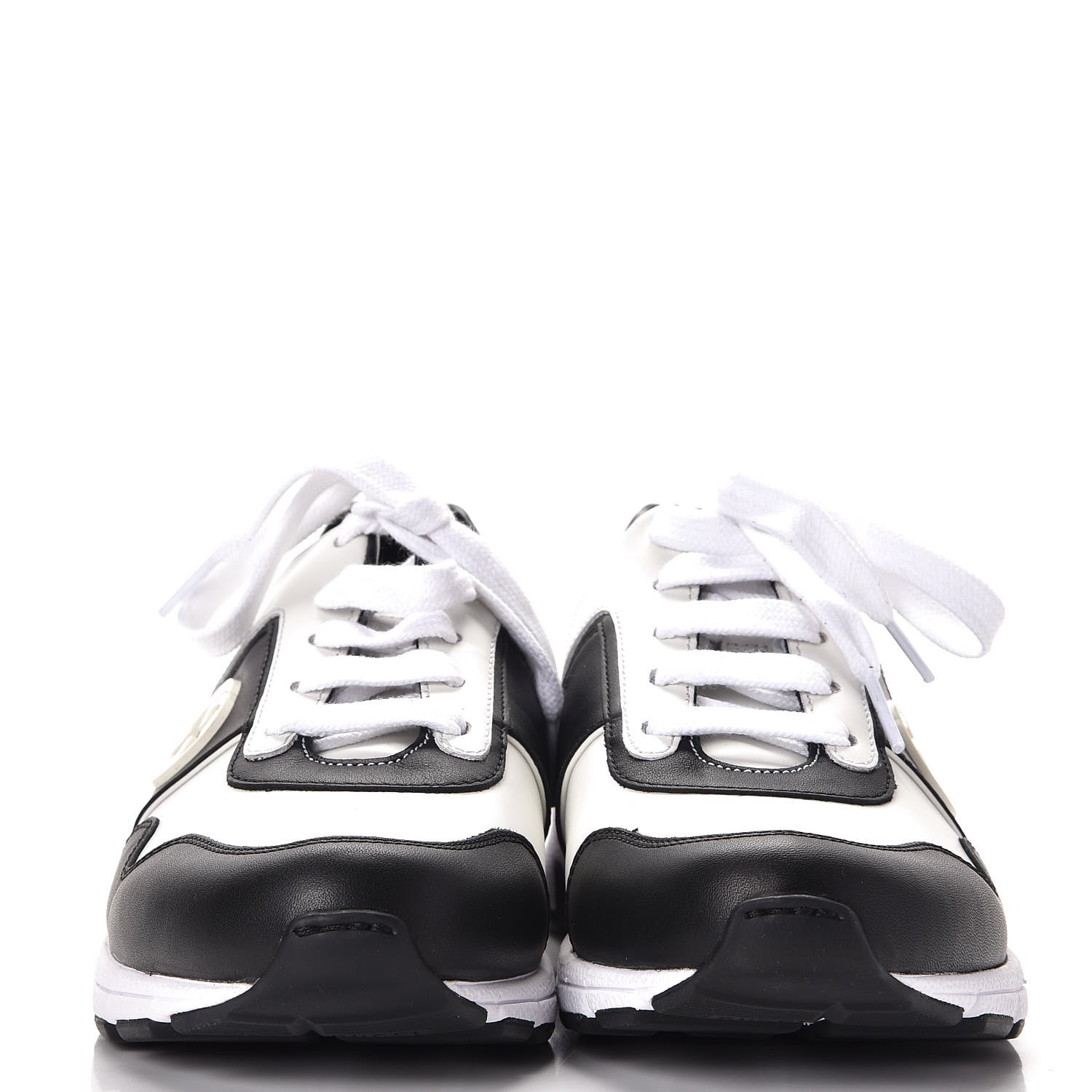 gucci calfskin sneakers black white