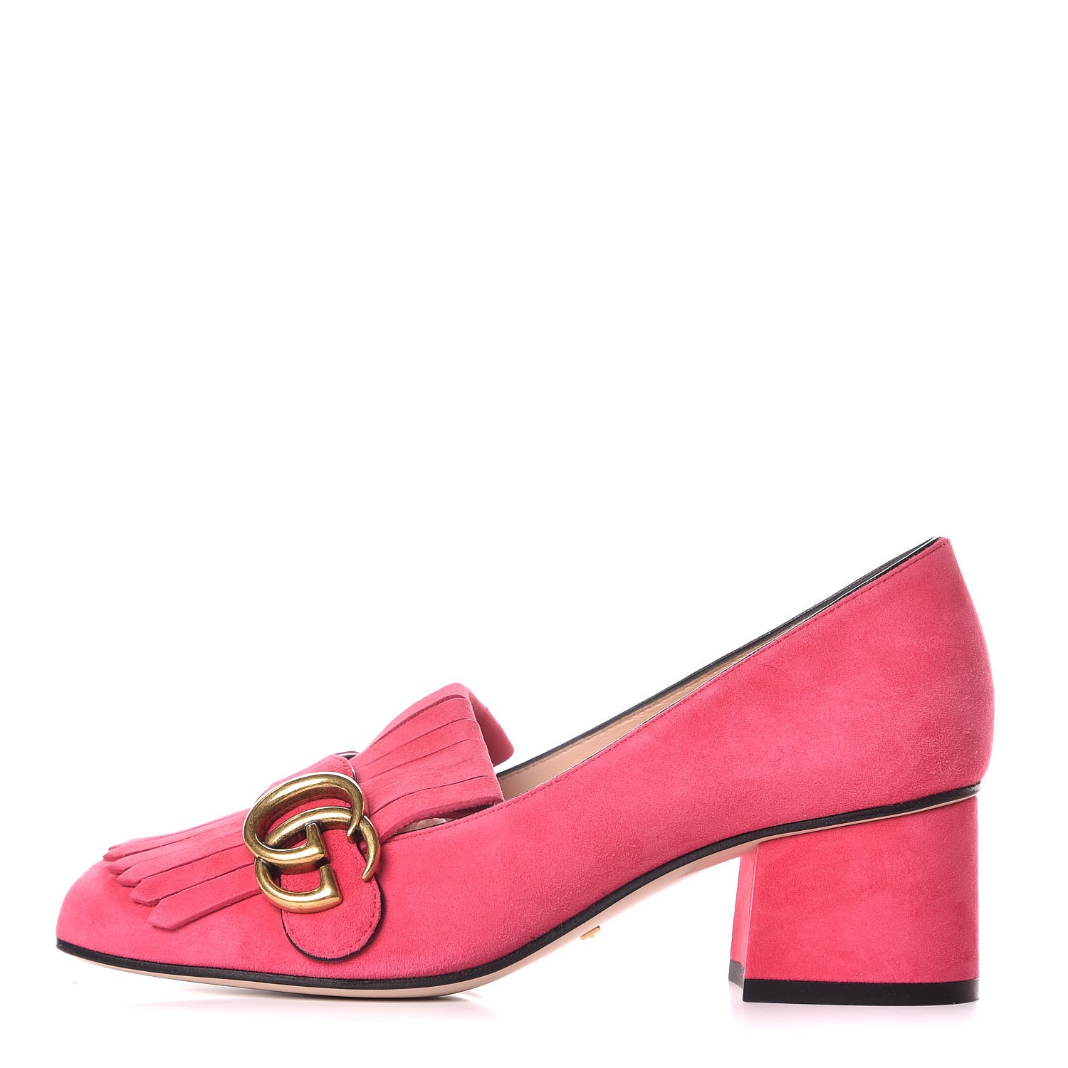 gucci marmont suede loafer pumps