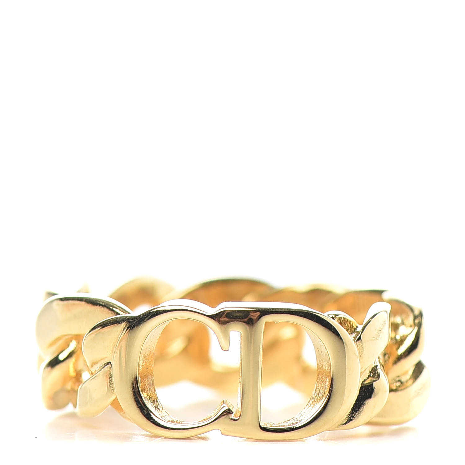 CHRISTIAN DIOR Metal Danseuse Etoile Chain Ring M Gold 744569