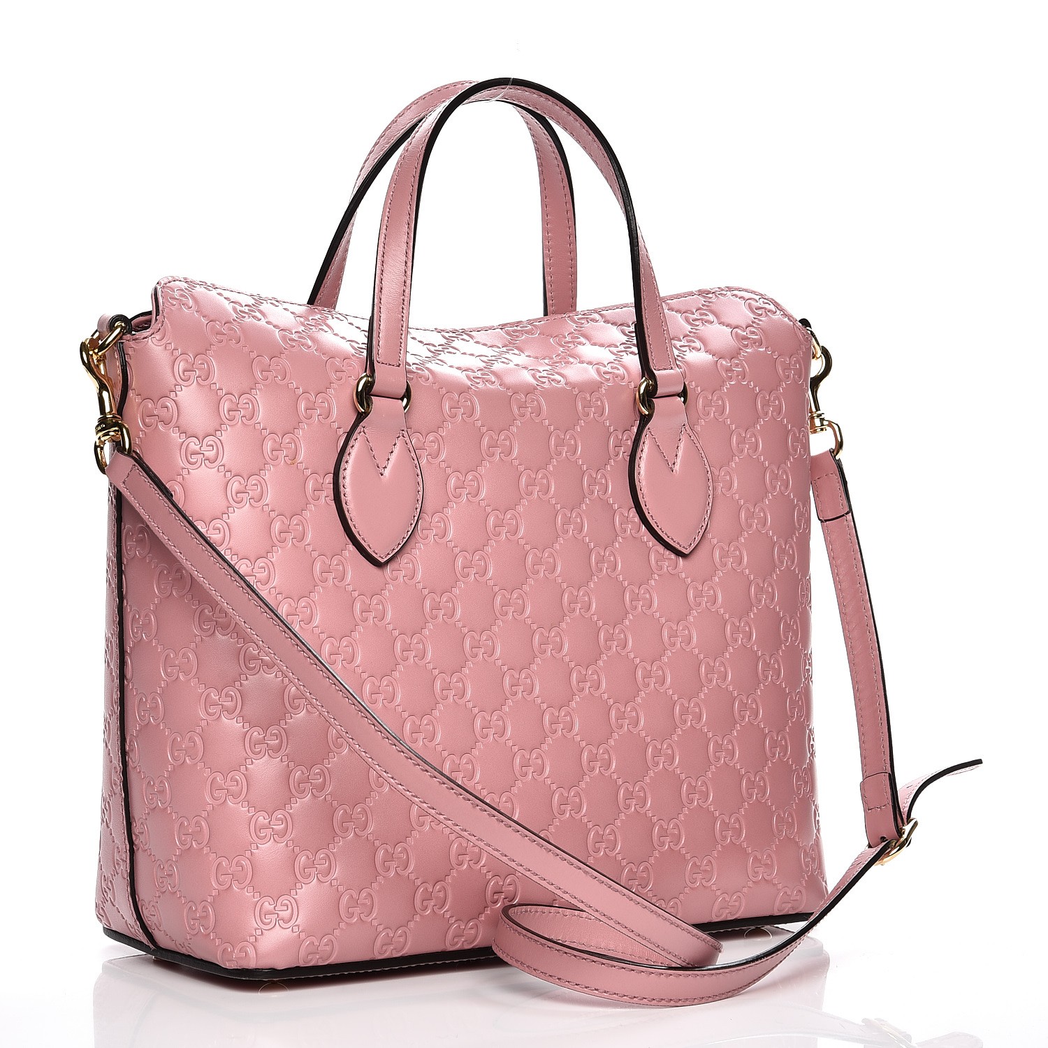 pink gucci purse with bee GUCCI Guccissima Linea A Bee Foldover Bag Pink 219769