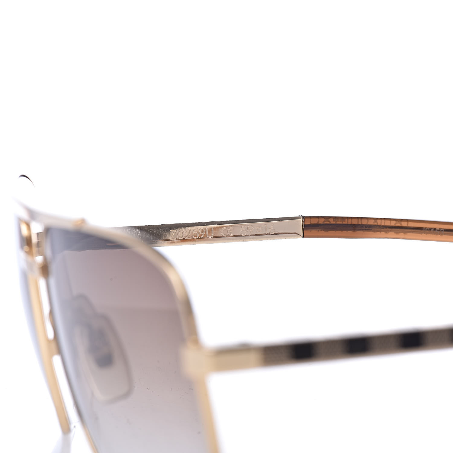 LOUIS VUITTON Attitude Sunglasses Z0259U Gold 454429 | FASHIONPHILE