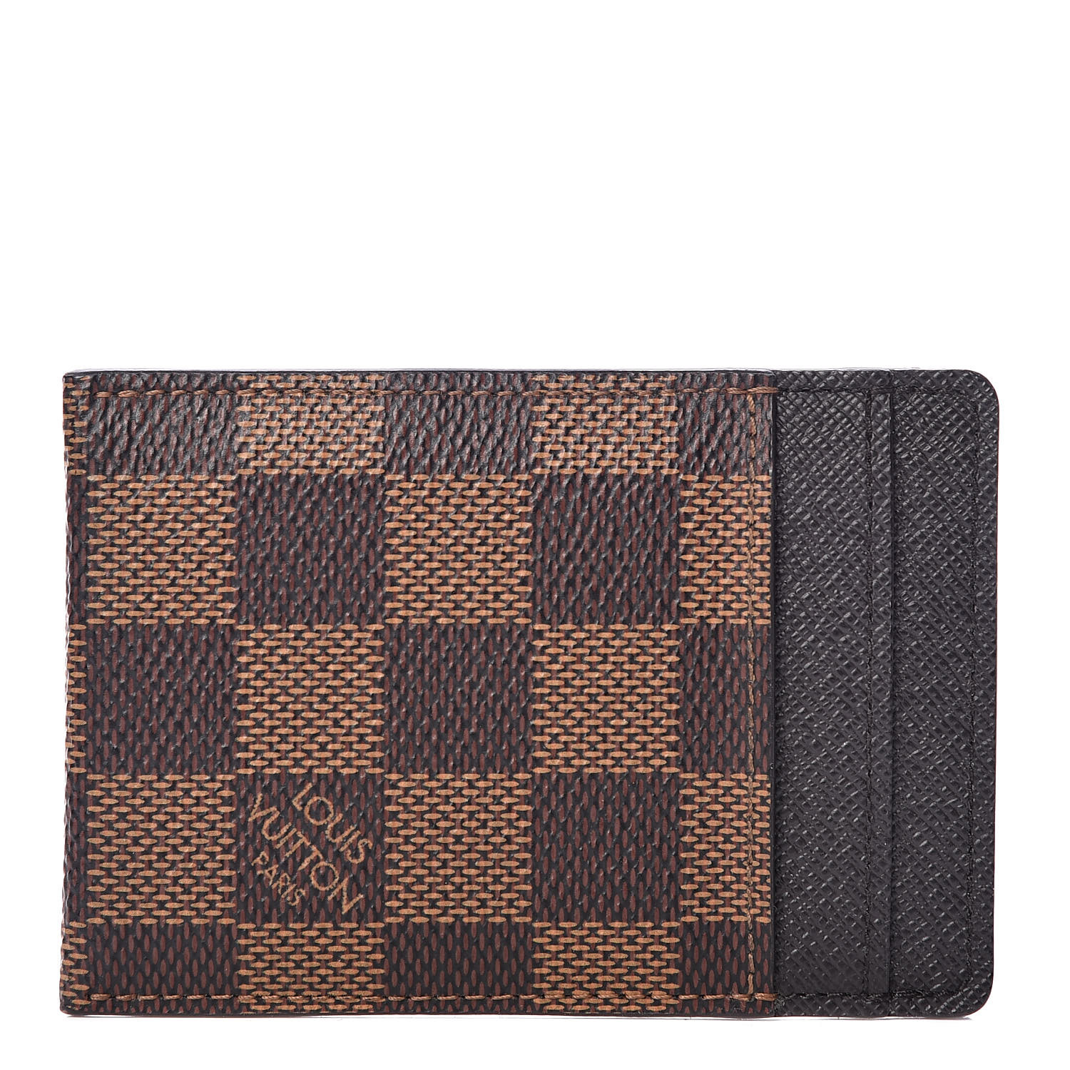 LOUIS VUITTON Damier Ebene Pince Card Holder Bill Clip 456595