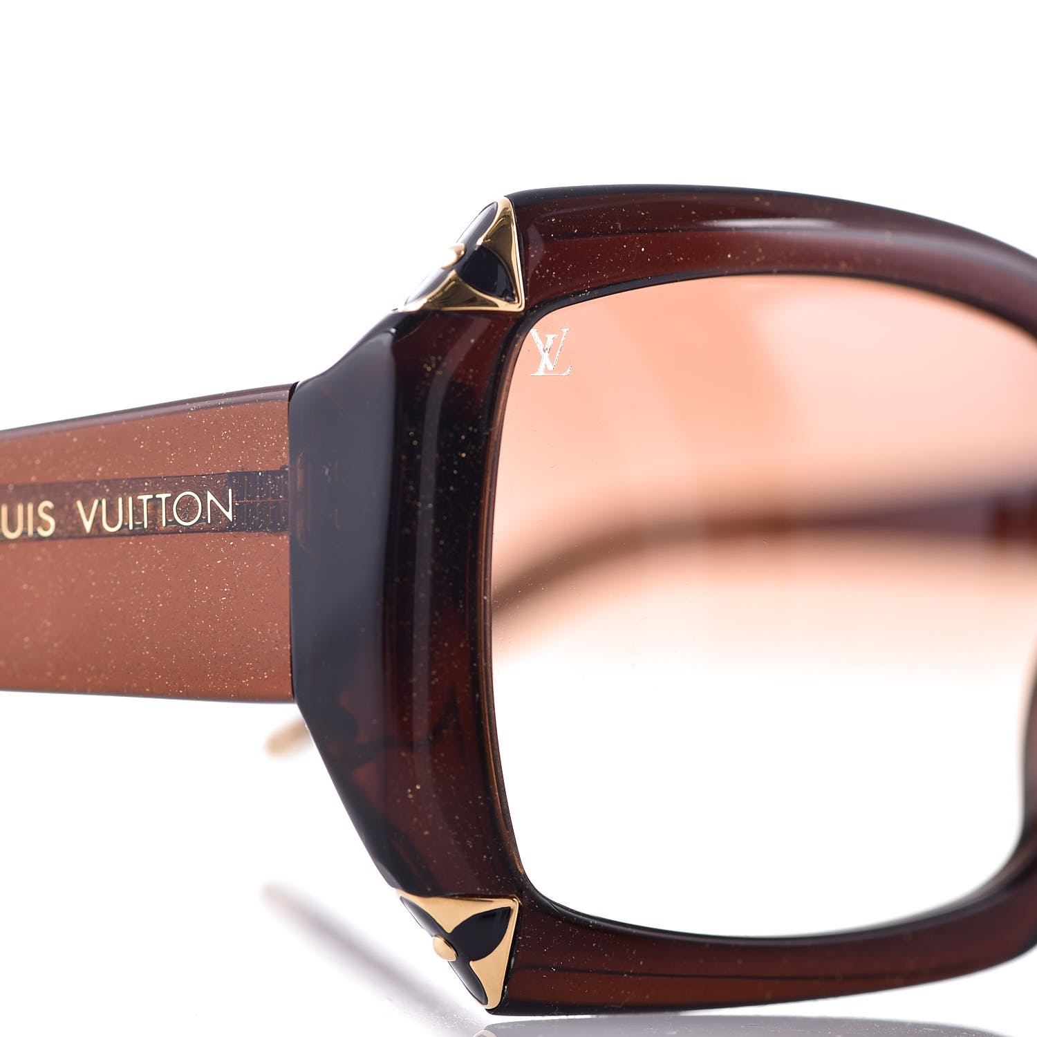 LOUIS VUITTON Hortensia Cat Eye Sunglasses Z0366W Brown Glitter 320486