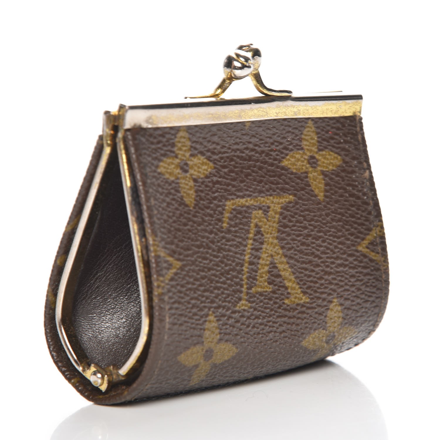louis vuitton locky purse LOUIS VUITTON Mini Kiss Lock Coin Purse 215877