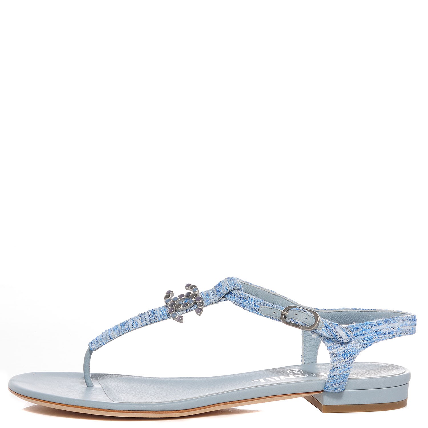 baby blue flat sandals