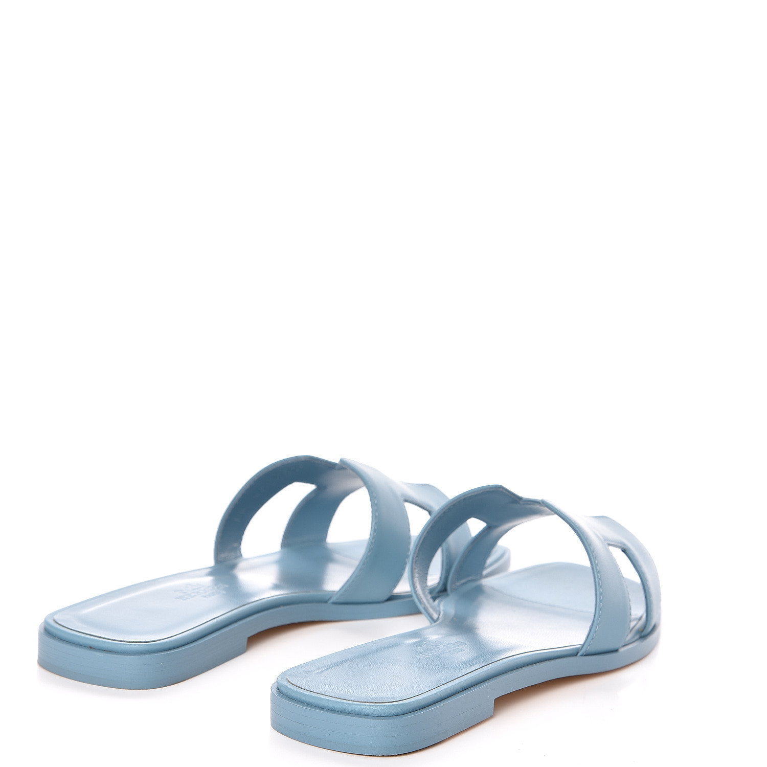 HERMES Calfskin Oran Sandals 36 Bleu Dorset 500511 | FASHIONPHILE