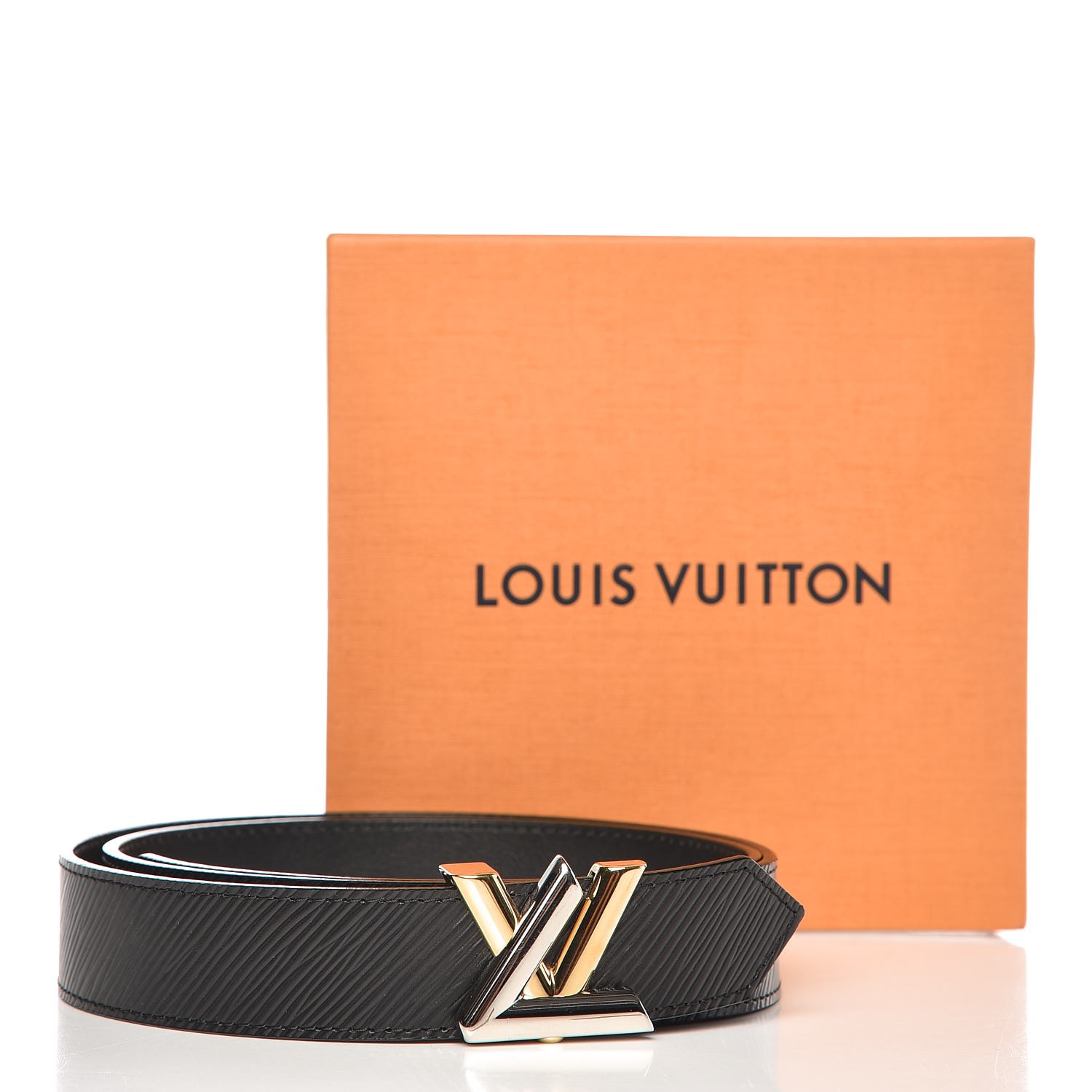 LOUIS VUITTON Epi LV Twist Belt 90 36 Black 274474 FASHIONPHILE