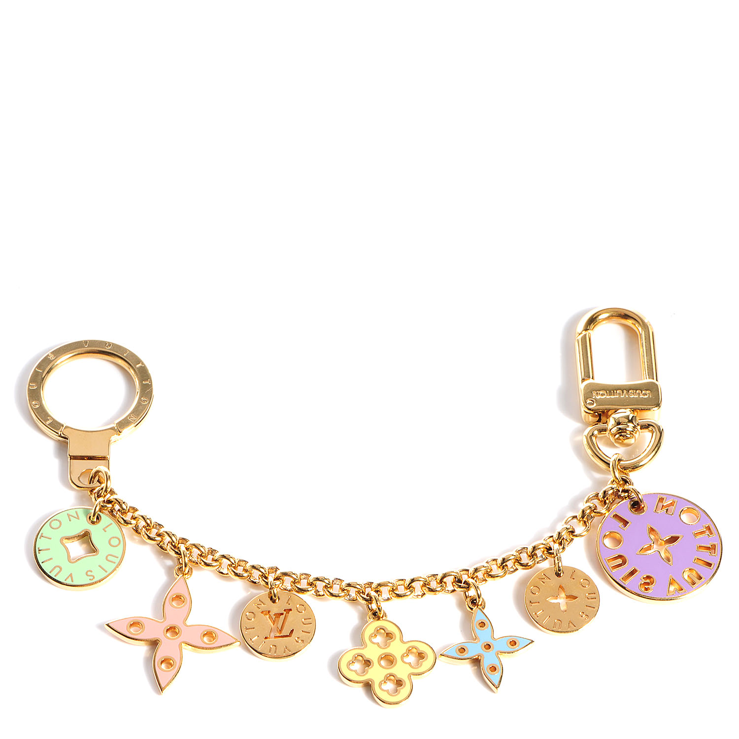 LOUIS VUITTON Multicolor Looping Chain Key Ring 76828