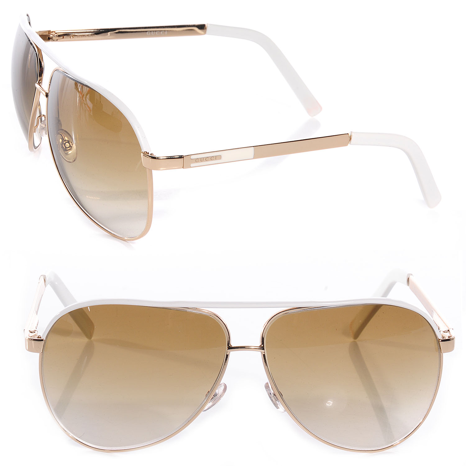 white and gold gucci sunglasses