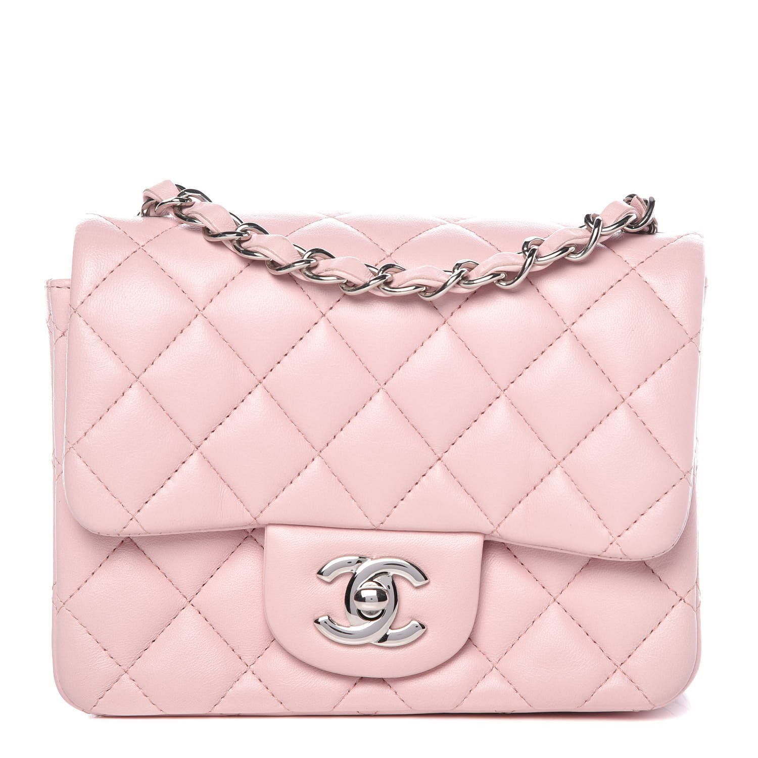 chanel pink square mini