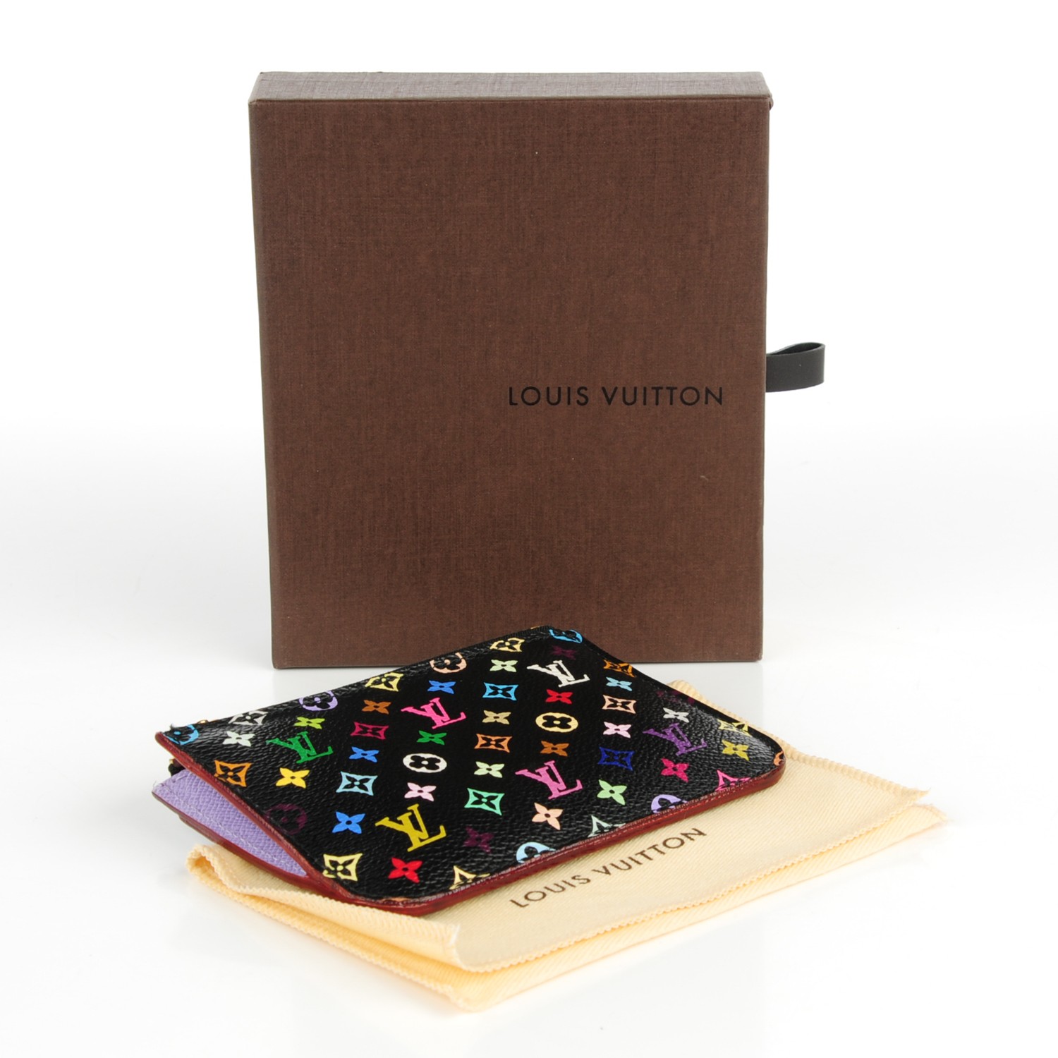 LOUIS VUITTON Multicolor Key Pouch Black Violette 132268