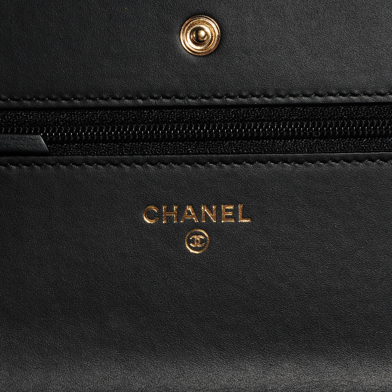 CHANEL Caviar Timeless Wallet on Chain WOC Black 65509