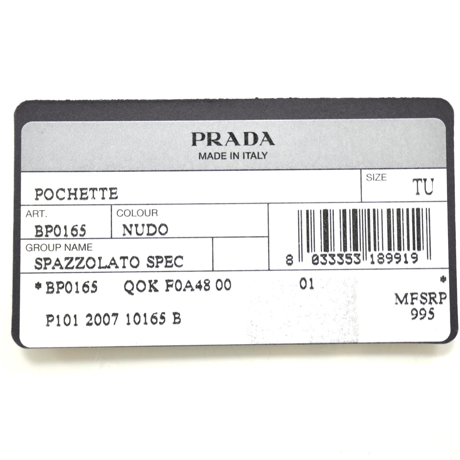 PRADA Spazzolato Leather NM Pochette Nudo 25254 | FASHIONPHILE