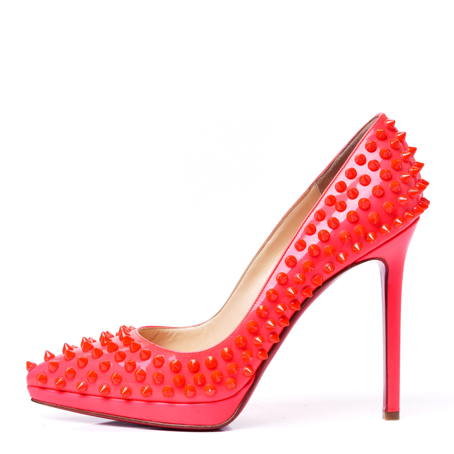 CHRISTIAN LOUBOUTIN Patent Pigalle Spikes 120 Pumps 38 Fluo Rose Paris | FASHIONPHILE CHRISTIAN LOUBOUTIN Patent Pigalle Spikes 120 Pumps 38 Fluo Rose Paris | FASHIONPHILE