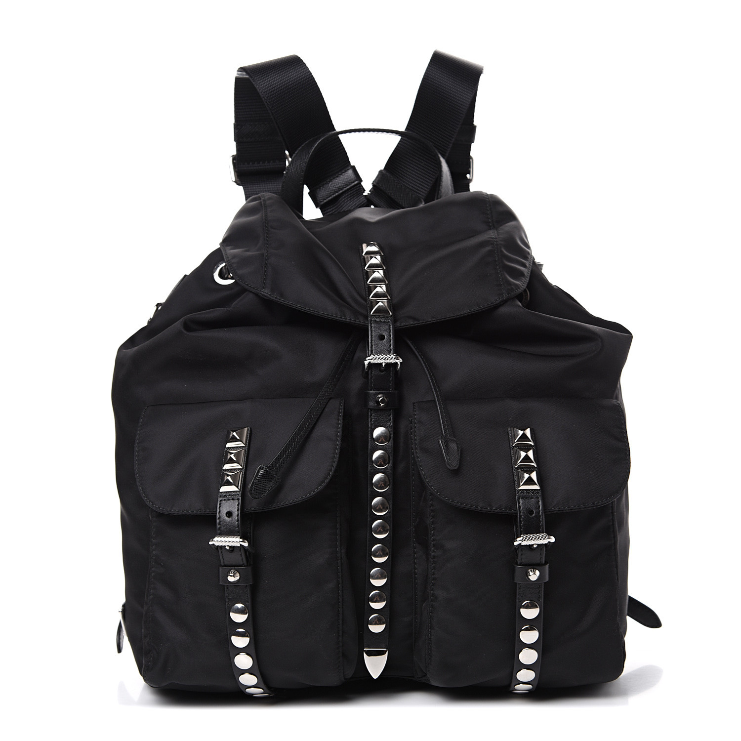 prada studded backpack