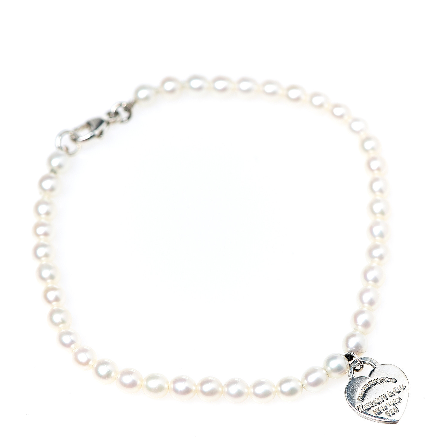 tiffany pearl bracelet with heart
