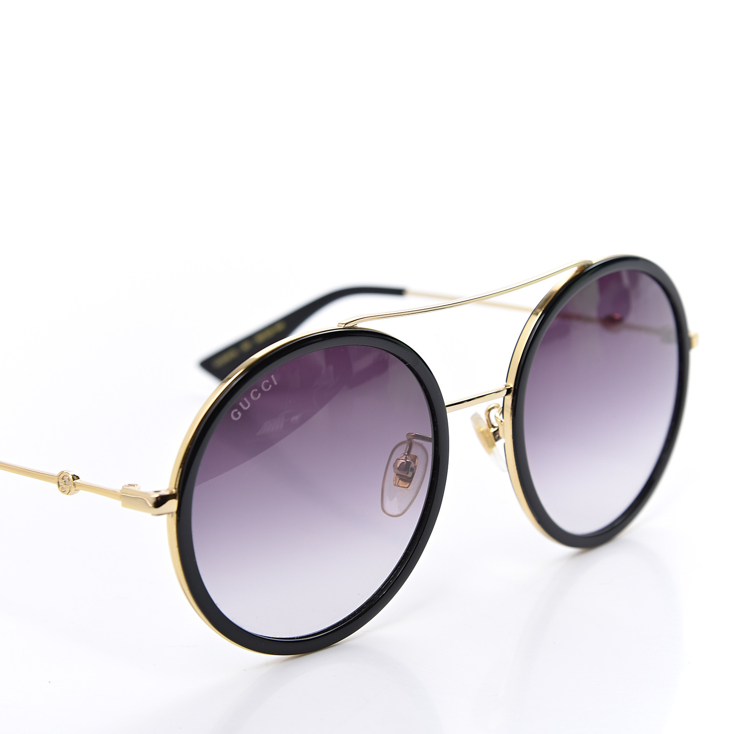 Gucci Round Frame Sunglasses Gg0061s Black 559390 Fashionphile