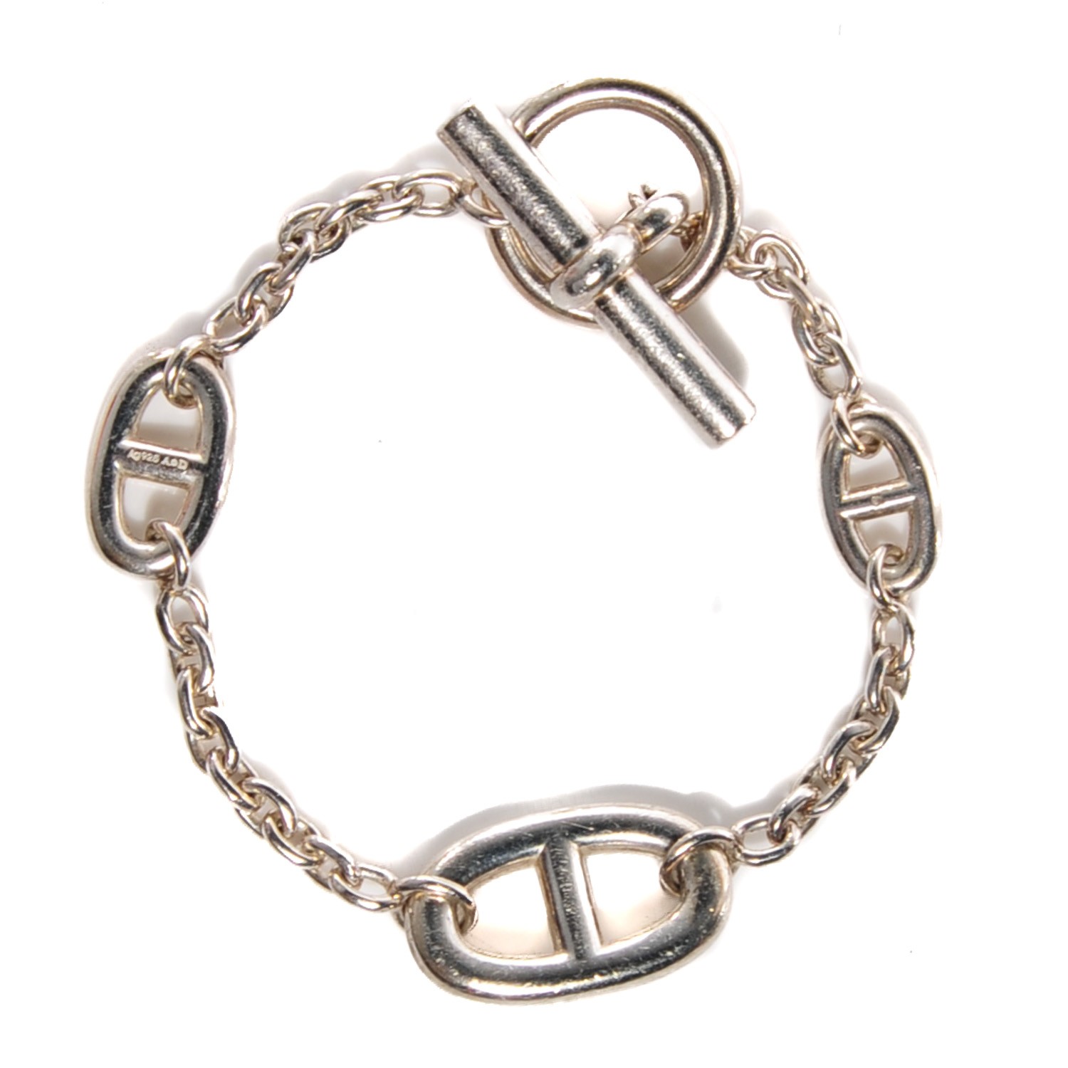 HERMES Sterling Silver Farandole Bracelet L 113003