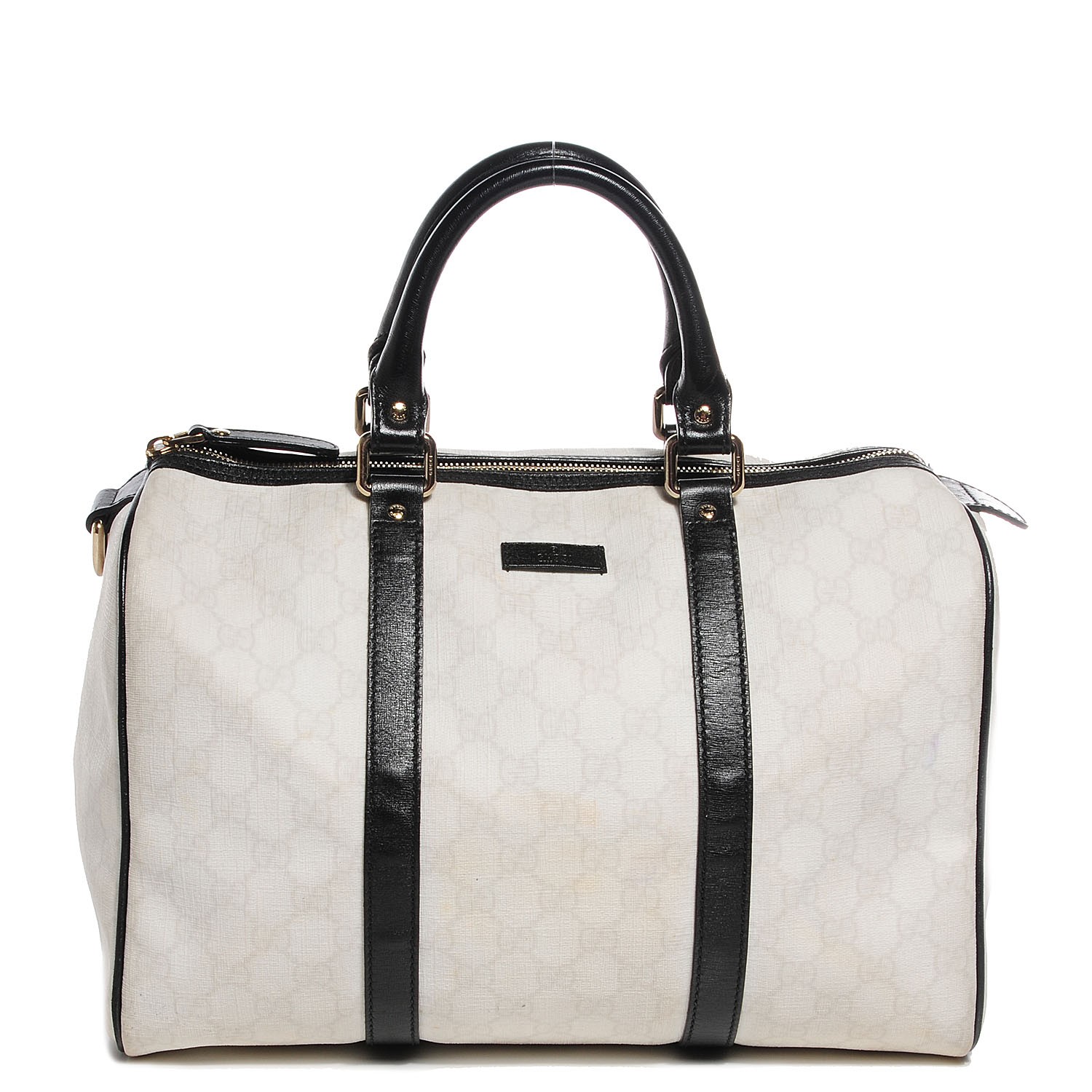 Gucci Gg Plus Monogram Medium Joy Boston White Black 93334 Gucci Gg Plus Monogram Medium Joy Boston White Black 93334