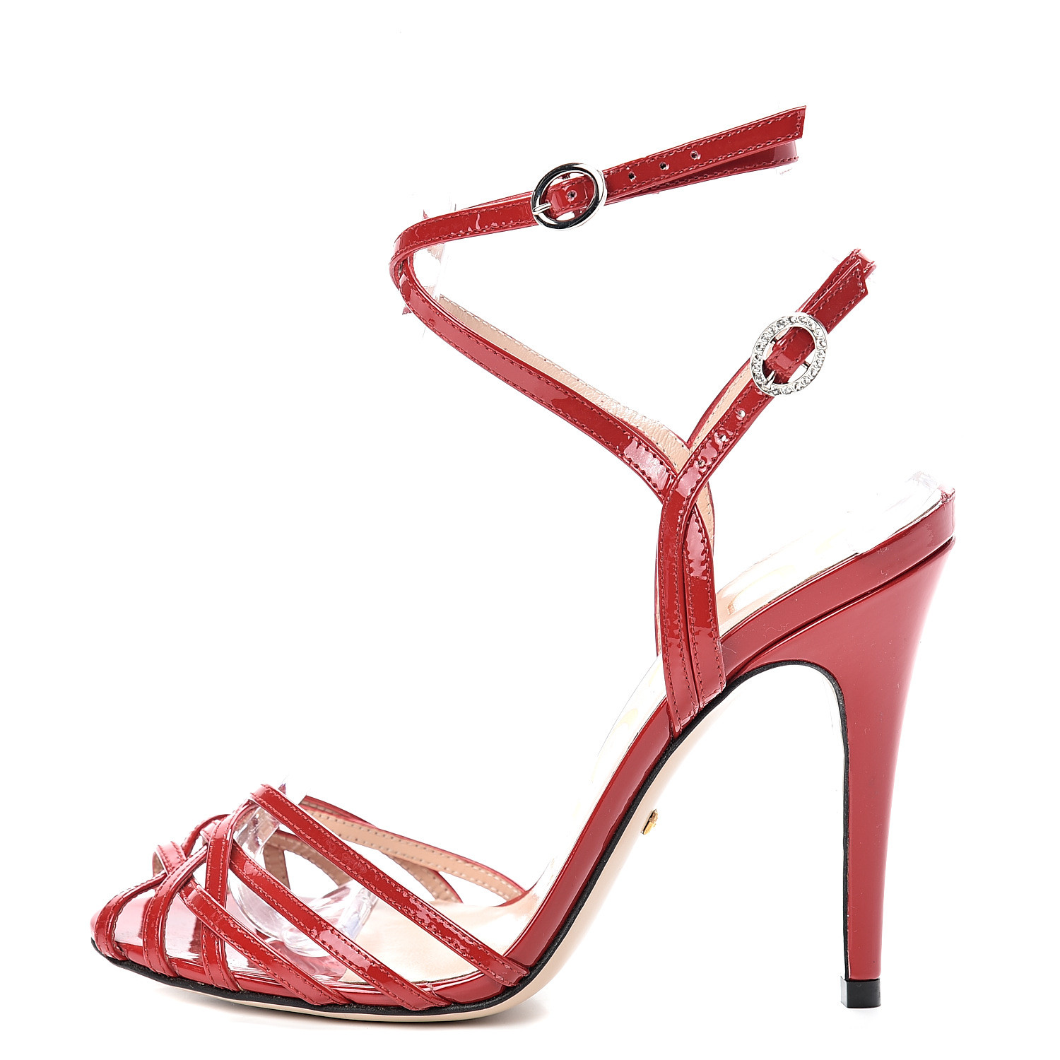 red patent sandals