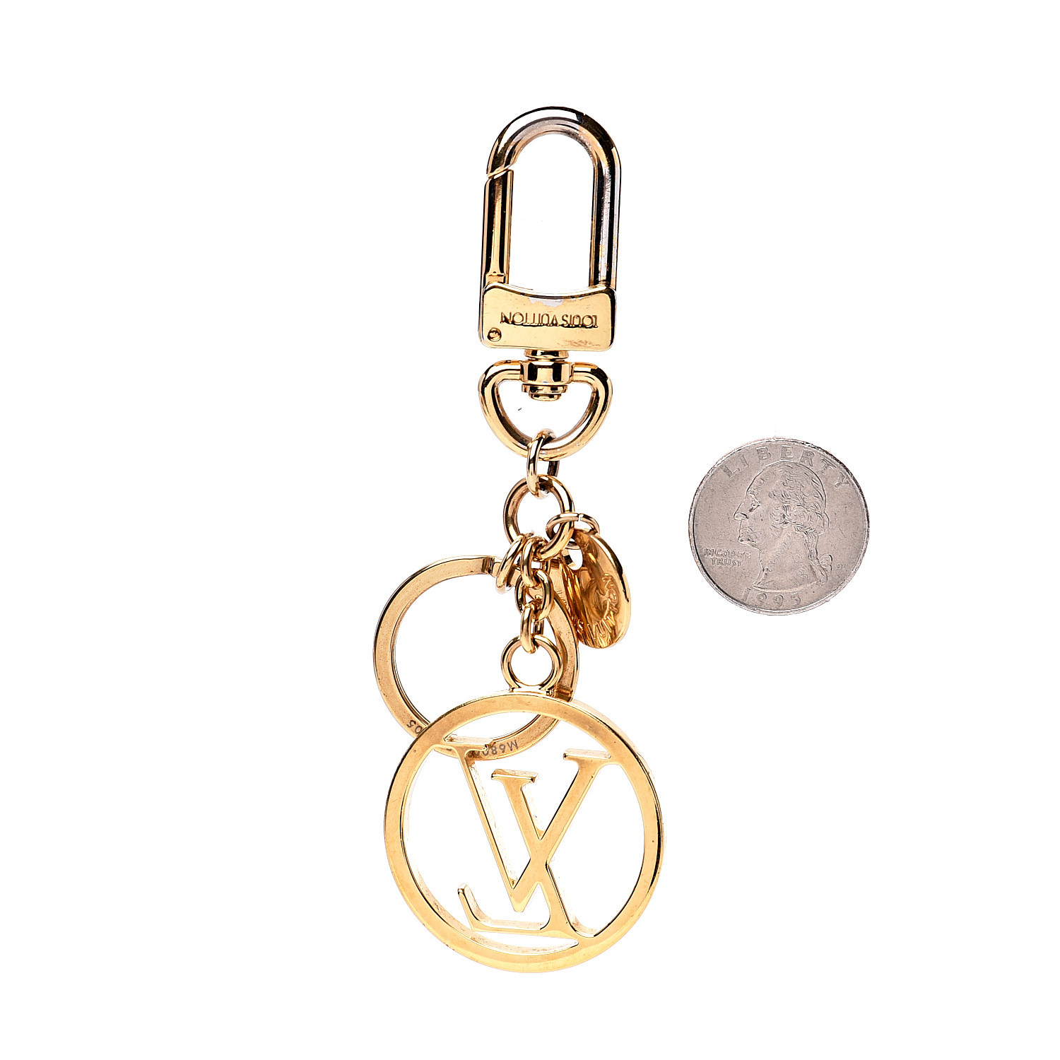 Auth Louis Vuitton Keychain Bag Charm LV Circle M68000 Keyring