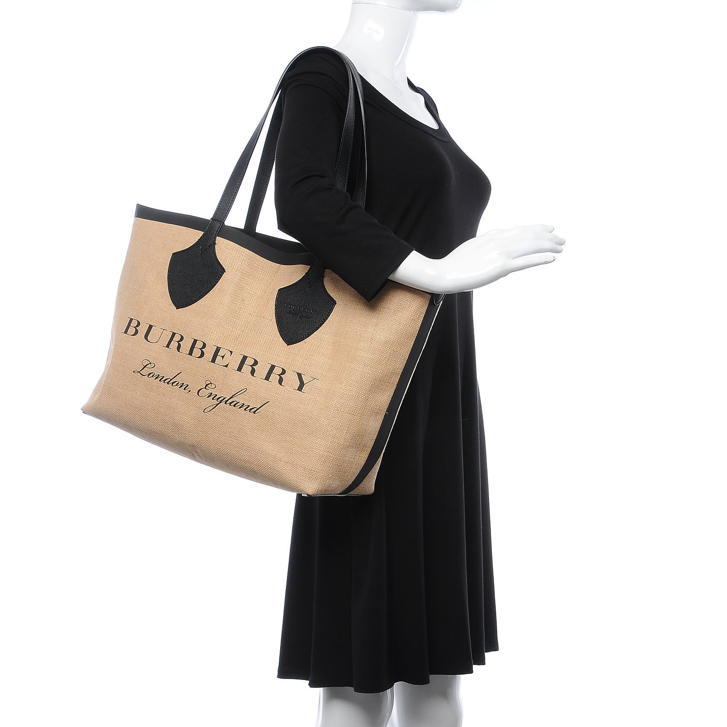 burberry black tote bag